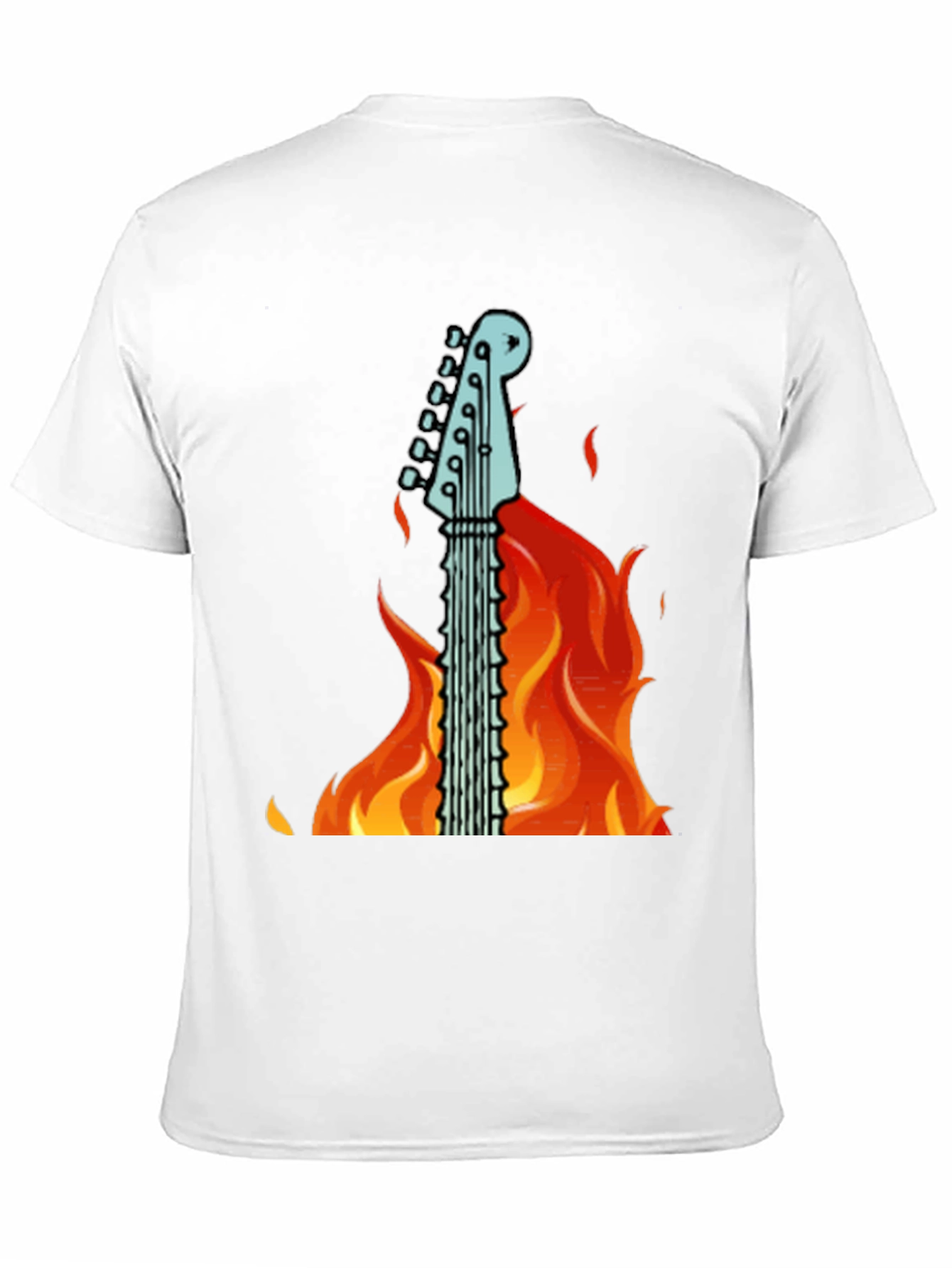 Flaming Guitar Graphic T-Shirt - Rock On!