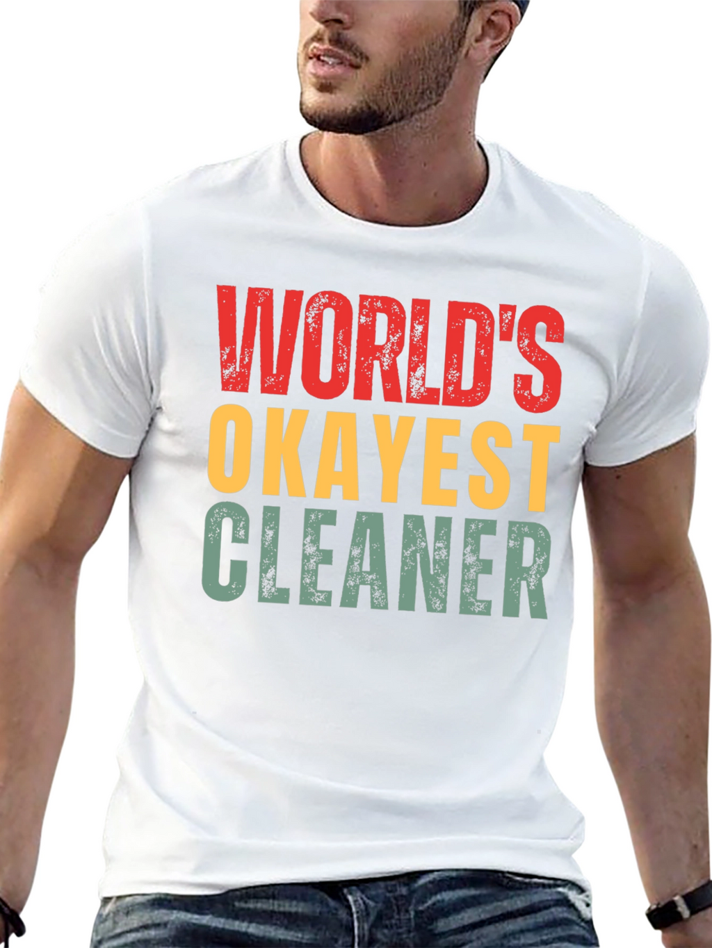 Worlds Okayest Cleaner T-Shirt Funny Gift