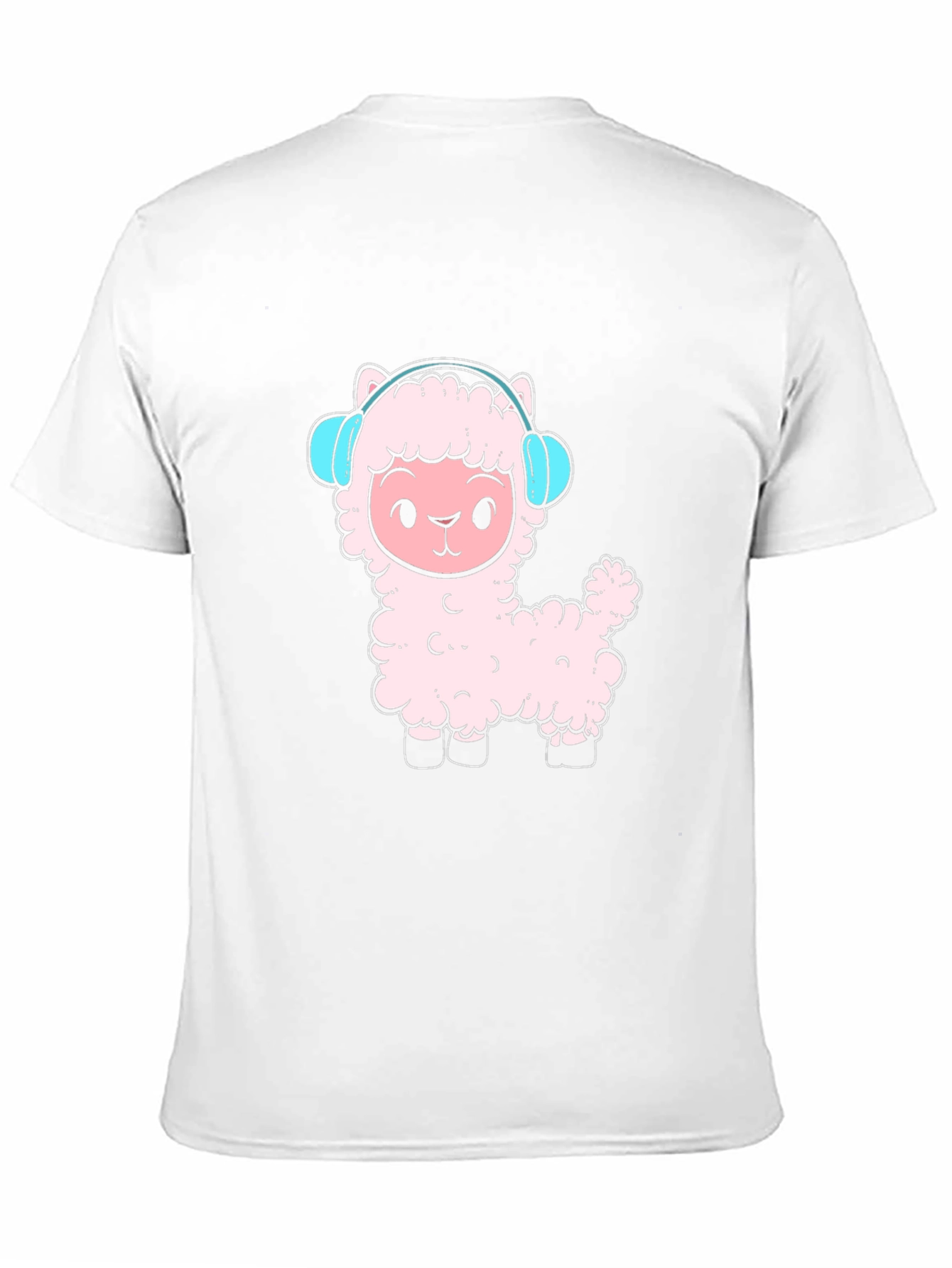 Llama Headphones Black T-Shirt
