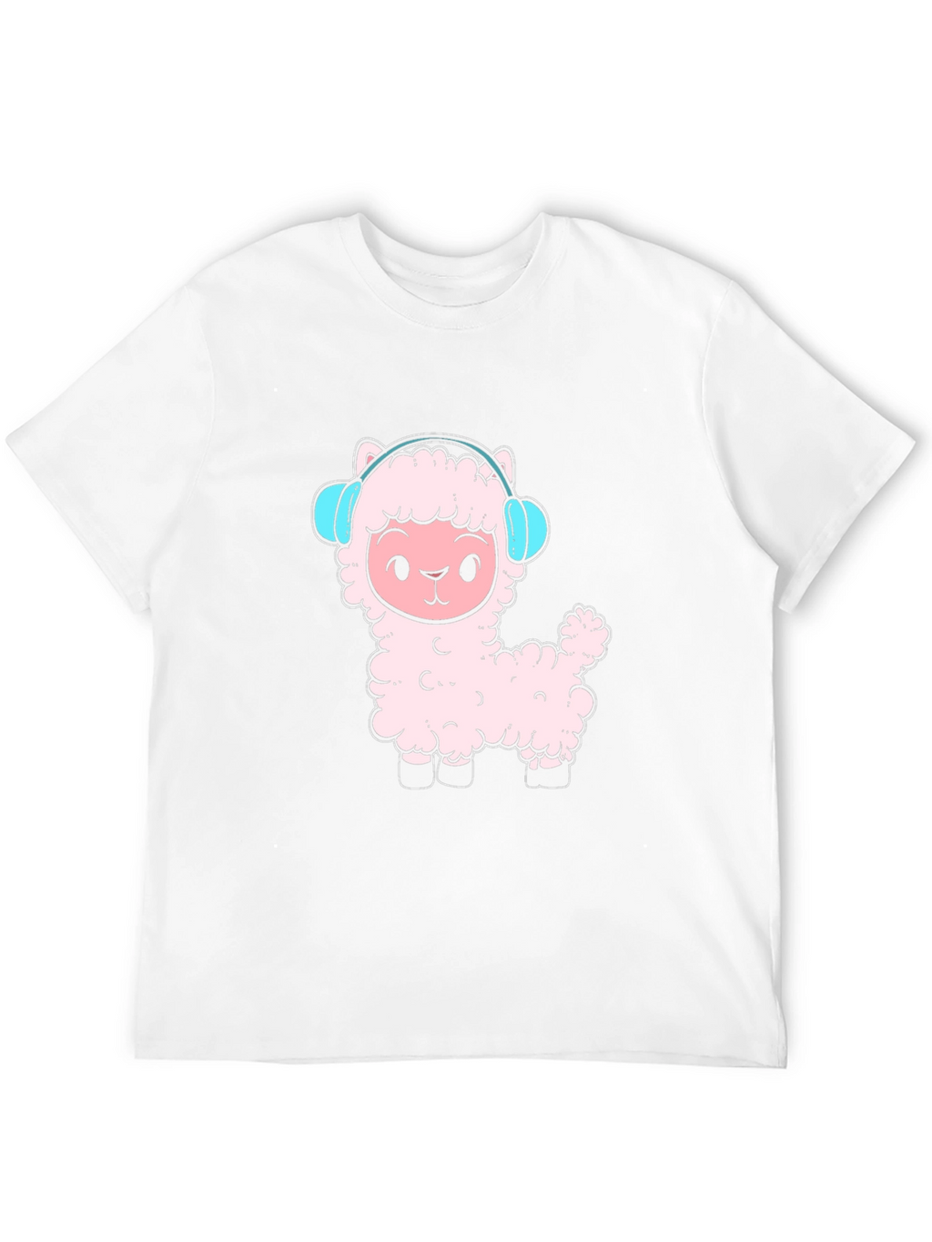 Llama Headphones Black T-Shirt
