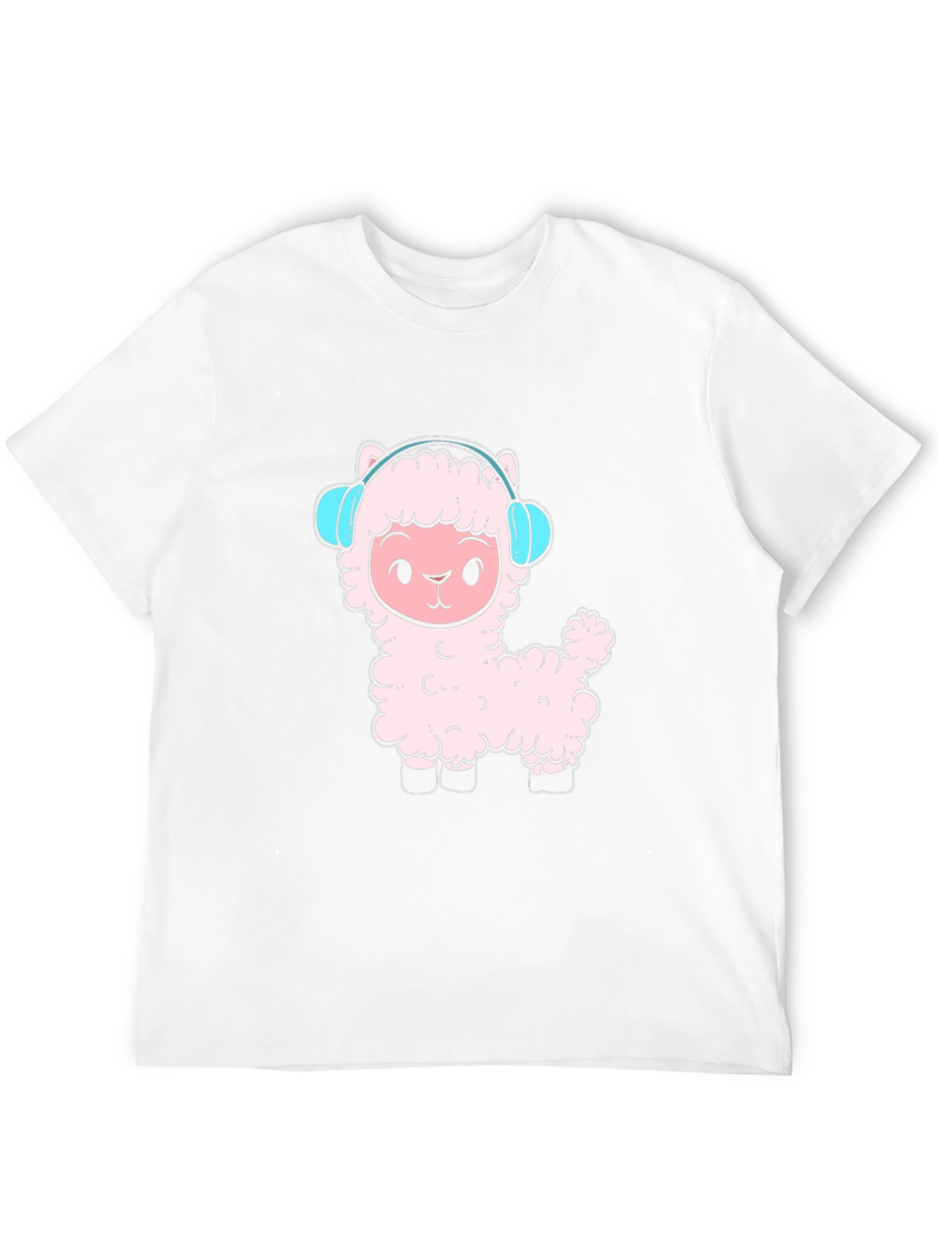 Llama Headphones Black T-Shirt