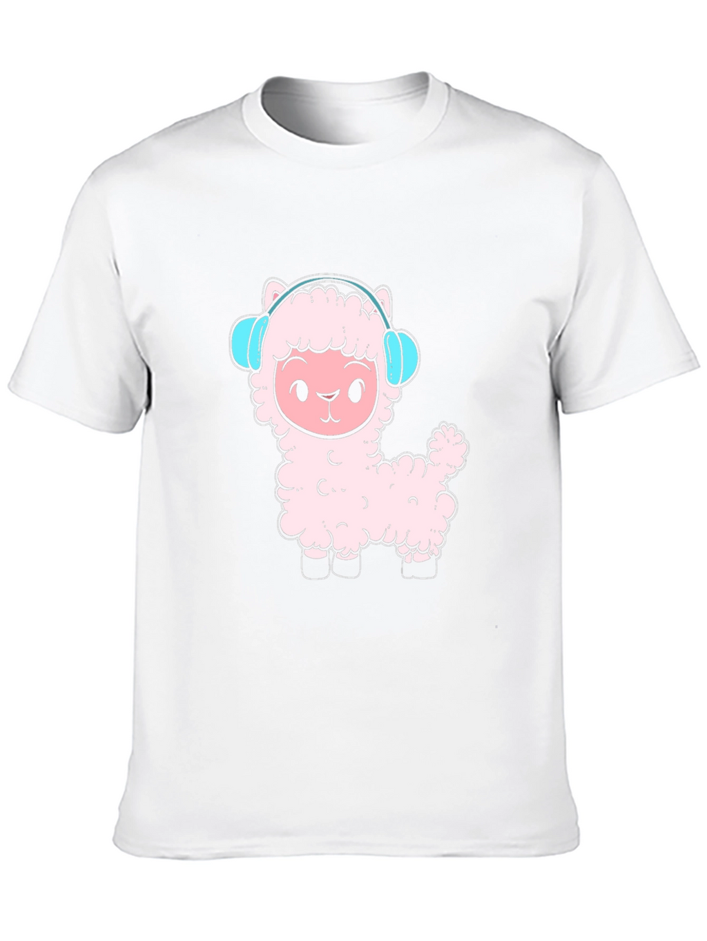 Llama Headphones Black T-Shirt