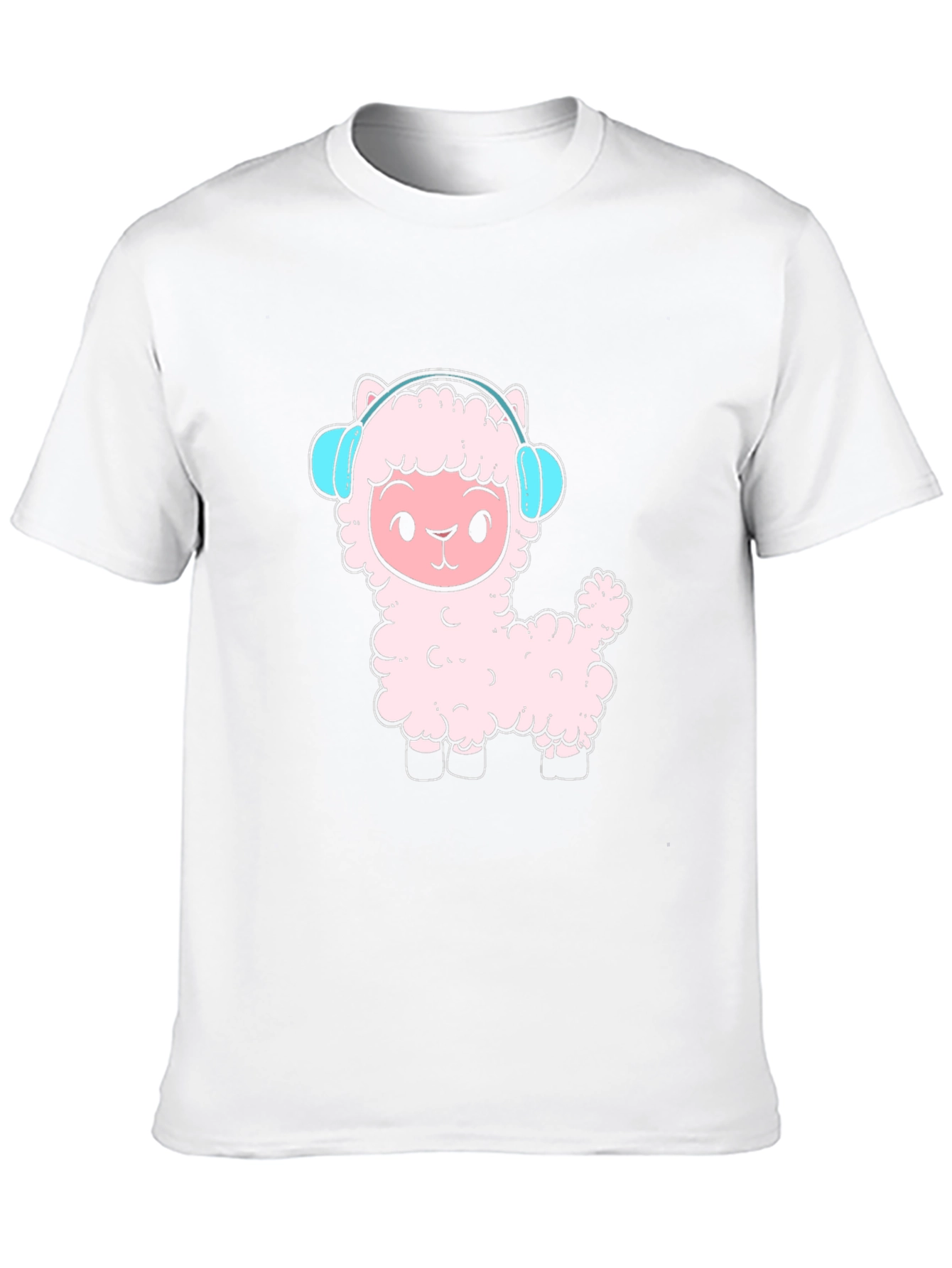 Llama Headphones Black T-Shirt