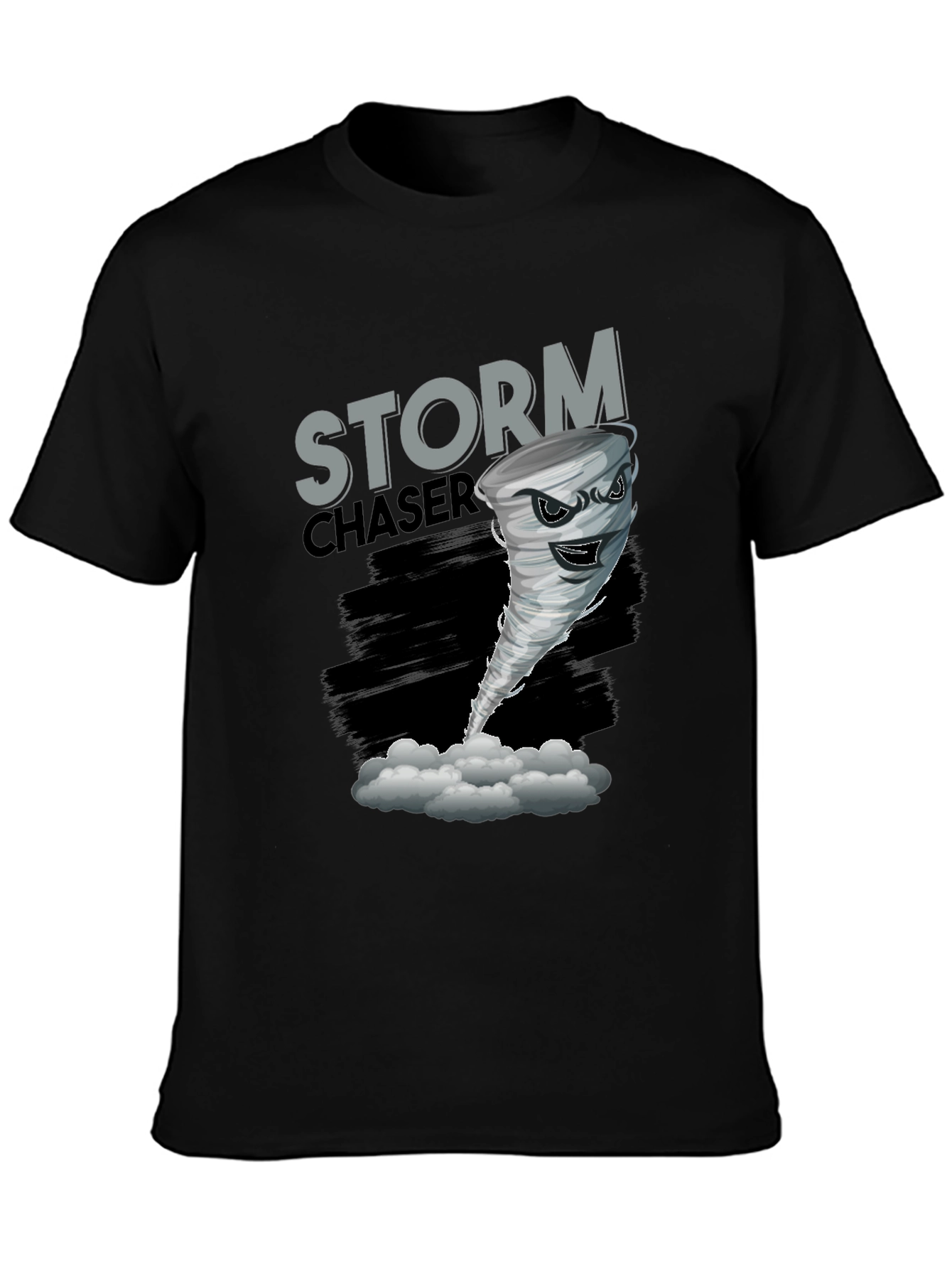 Storm Chaser Graphic Tee - Tornado Design Black T-Shirt