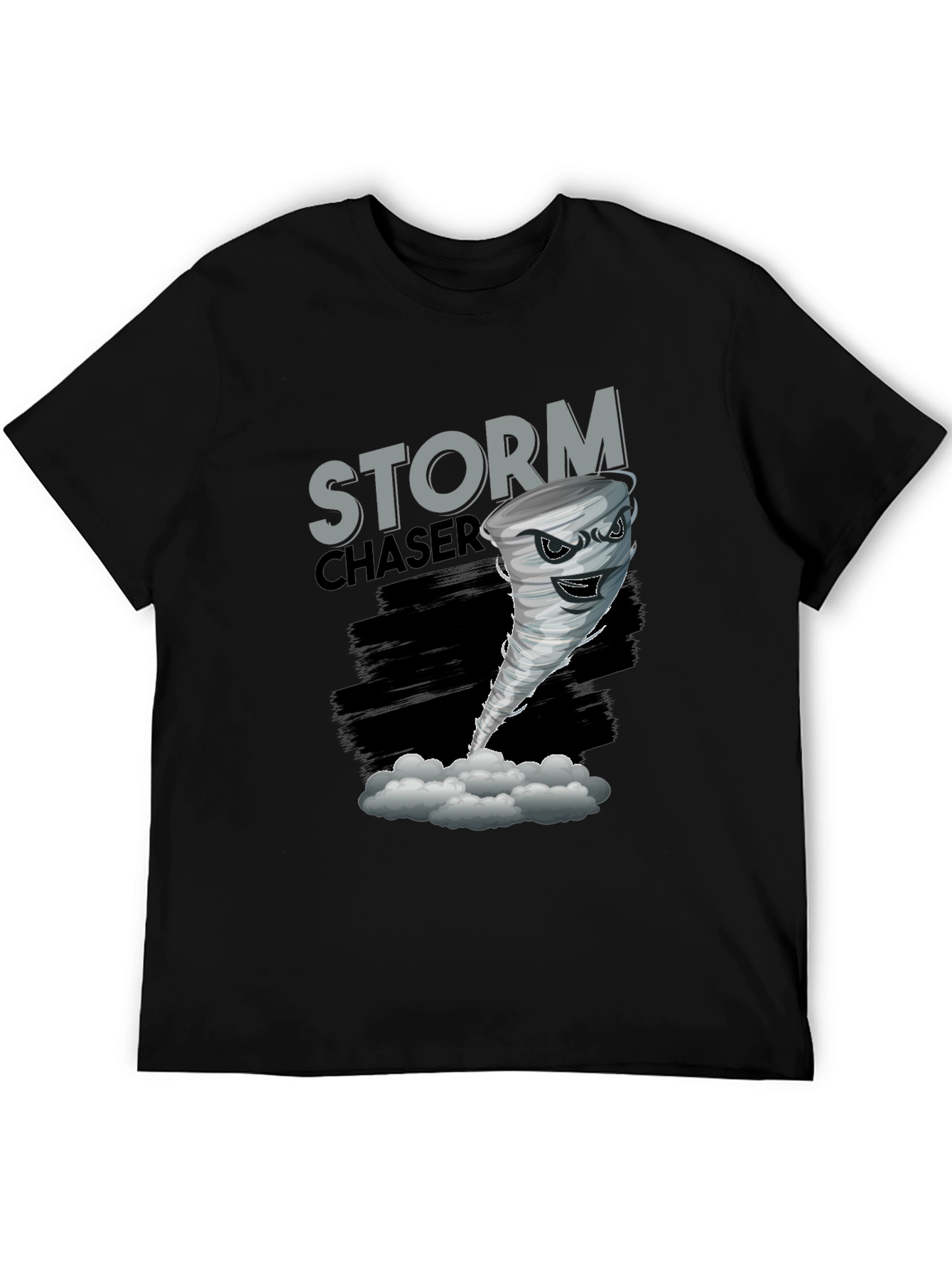 Storm Chaser Graphic Tee - Tornado Design Black T-Shirt