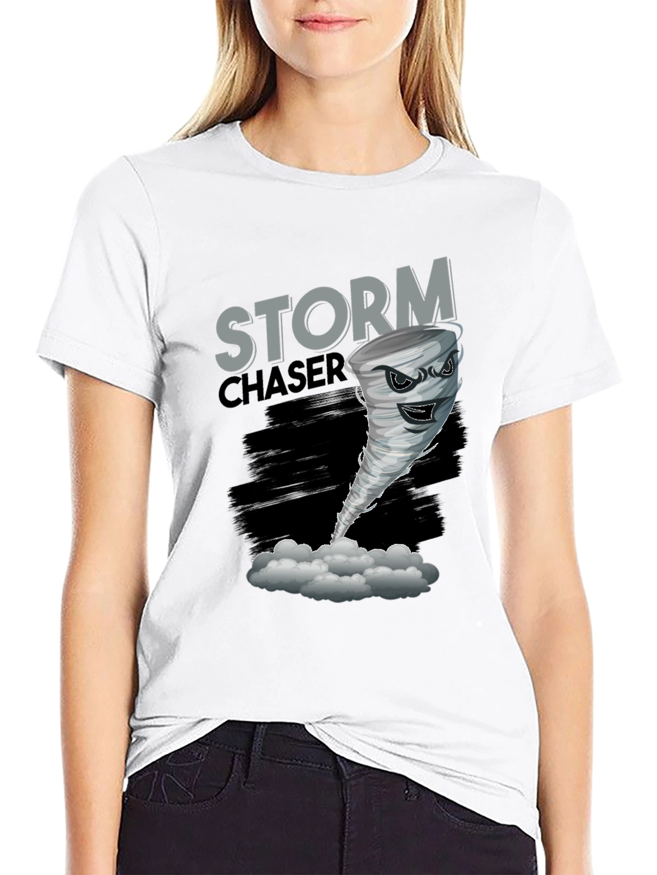 Storm Chaser Graphic Tee - Tornado Design Black T-Shirt