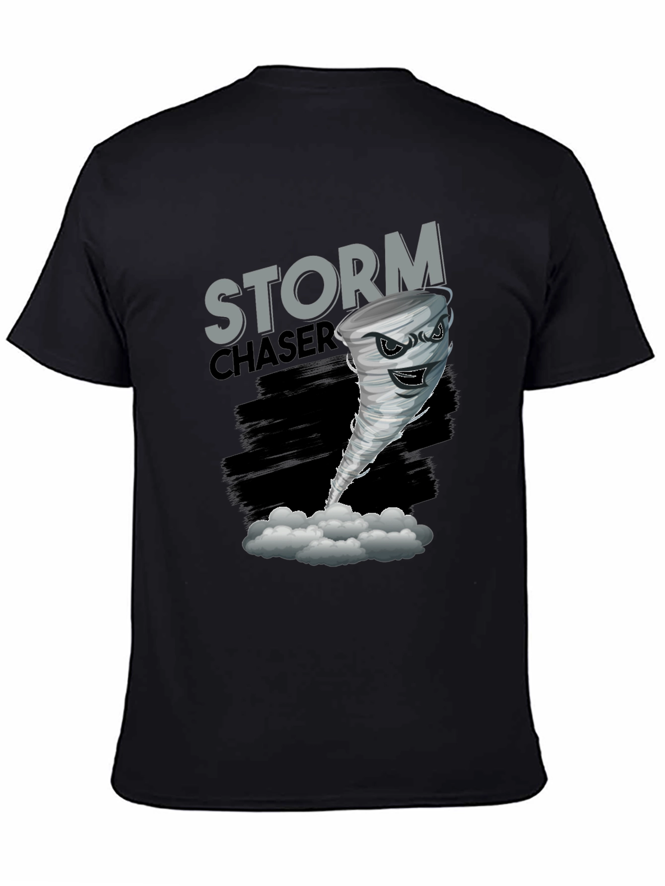 Storm Chaser Graphic Tee - Tornado Design Black T-Shirt