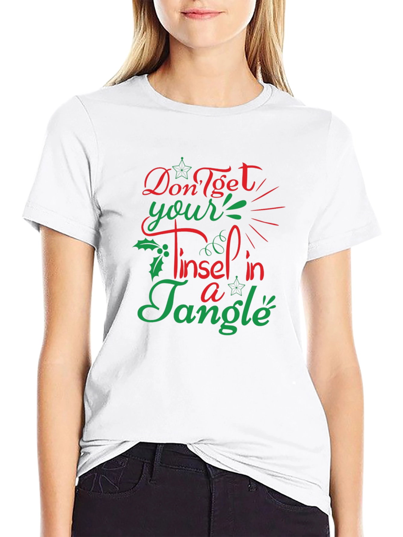 Funny Christmas T-Shirt - Dont Get Your Tinsel in a Tangle