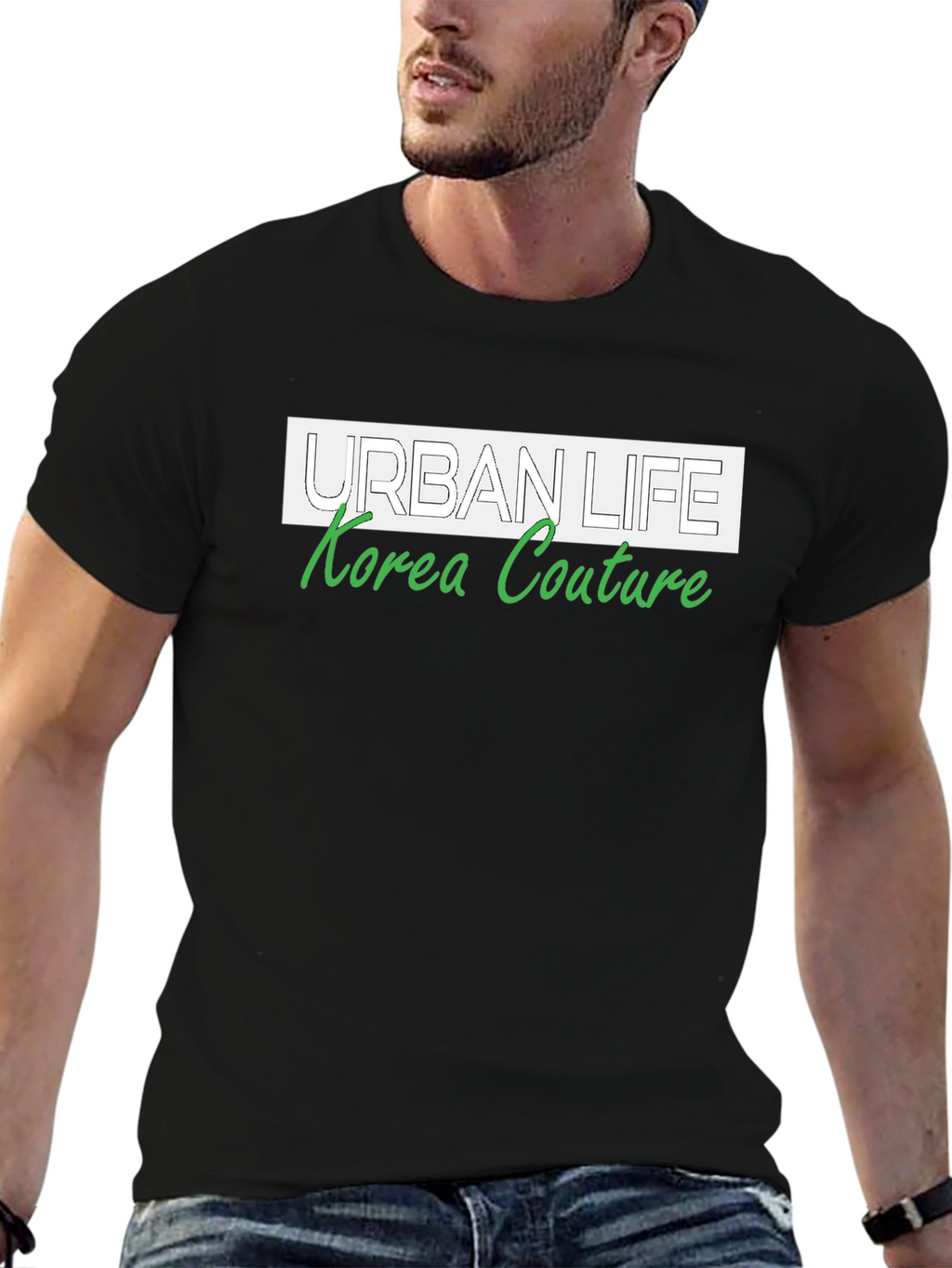 Urban Life Korea Couture Black Graphic Tee