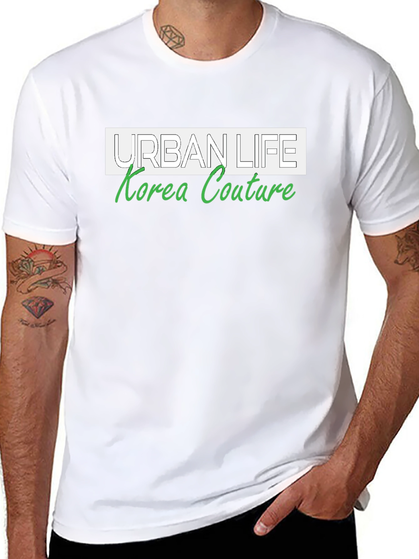 Urban Life Korea Couture Black Graphic Tee