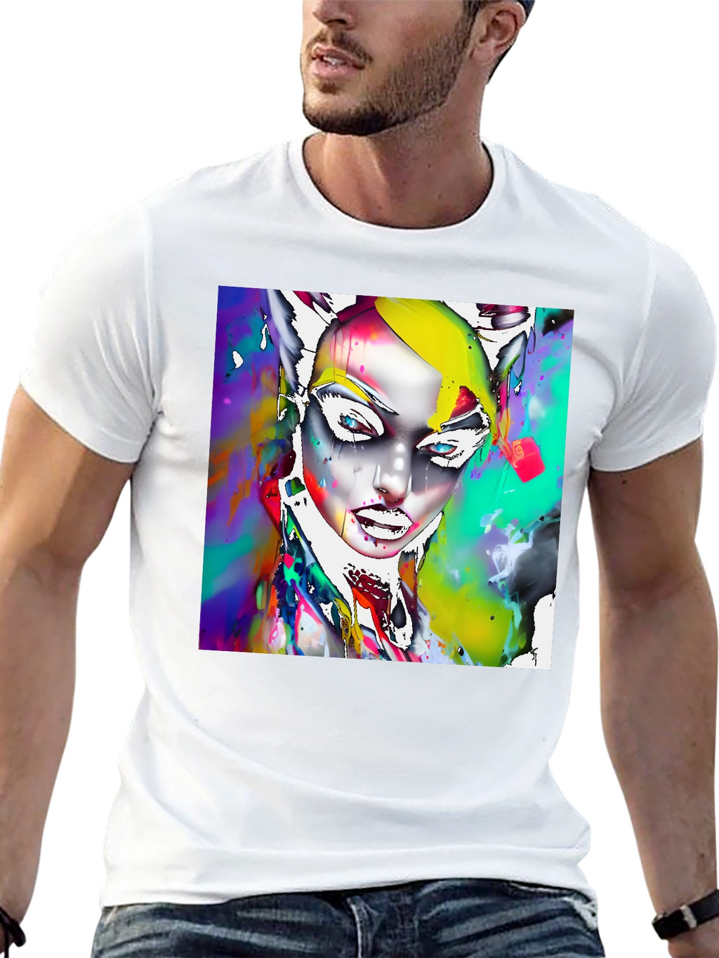 Abstract Art T-Shirt - Catwoman Inspired Design