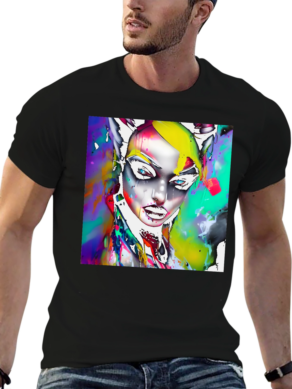 Abstract Art T-Shirt - Catwoman Inspired Design