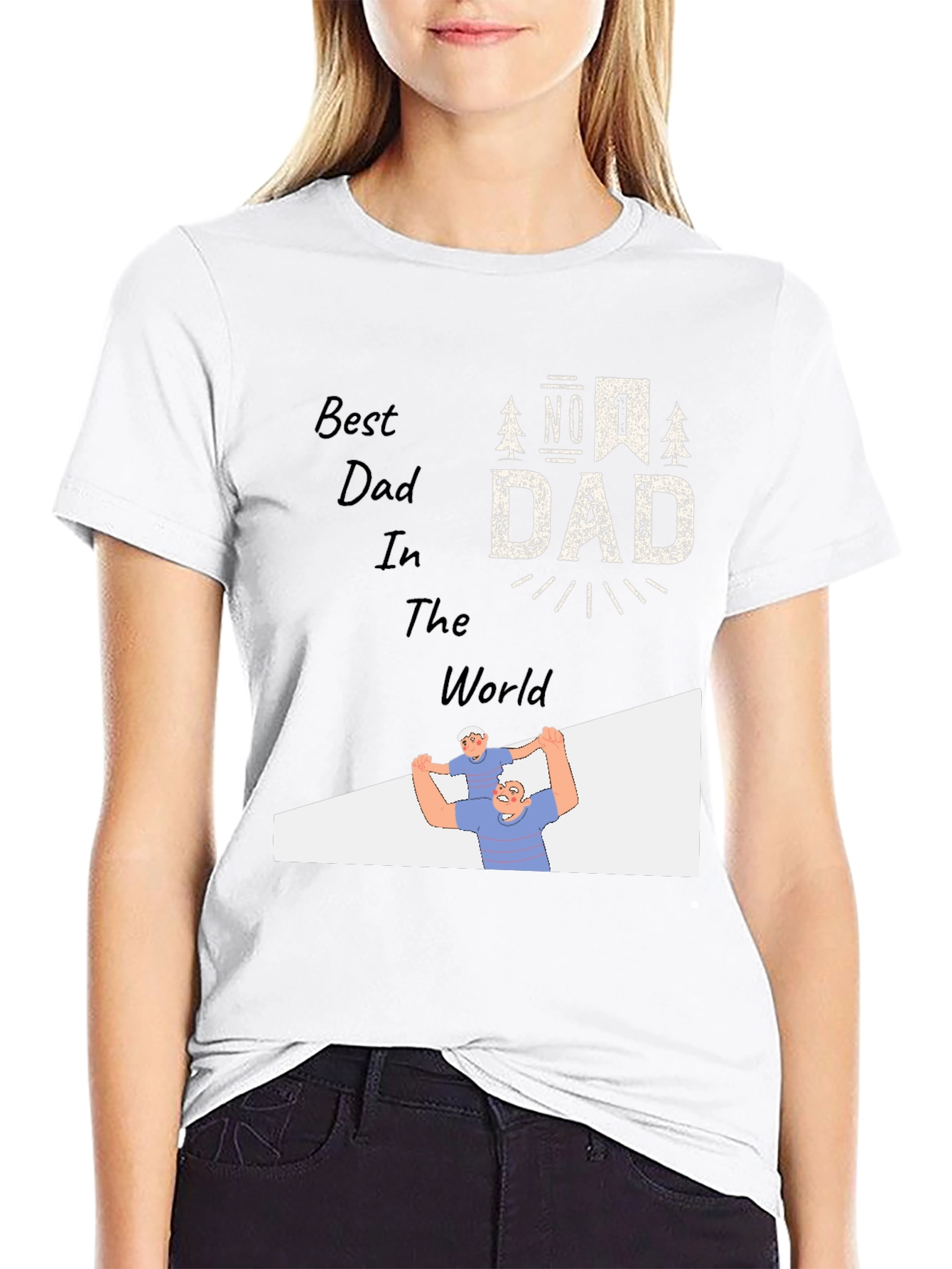 Best Dad Ever Black Graphic T-Shirt