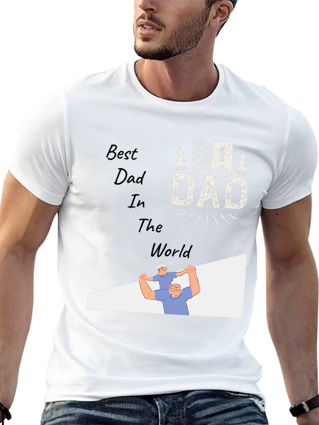 Best Dad Ever Black Graphic T-Shirt