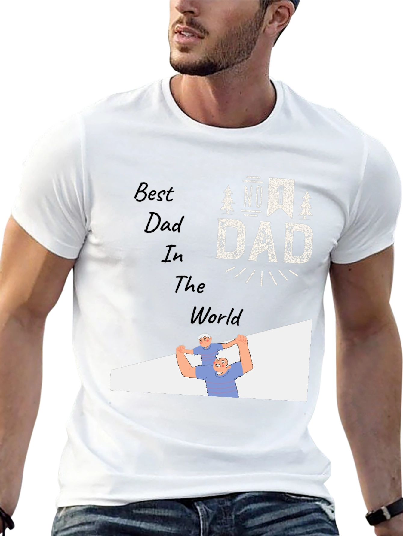Best Dad Ever Black Graphic T-Shirt