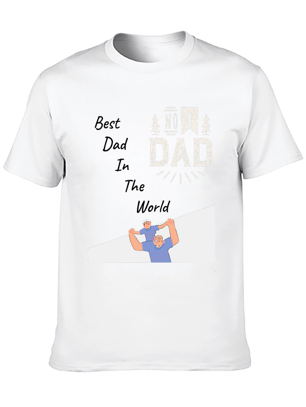 Best Dad Ever Black Graphic T-Shirt