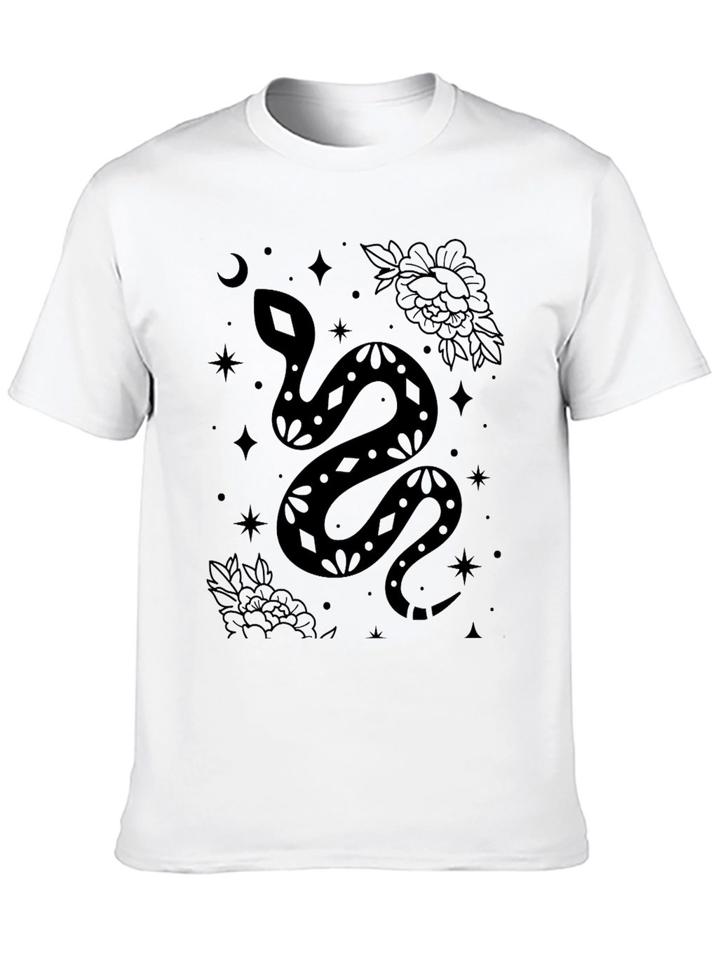 Mystic Snake Print Black T-Shirt