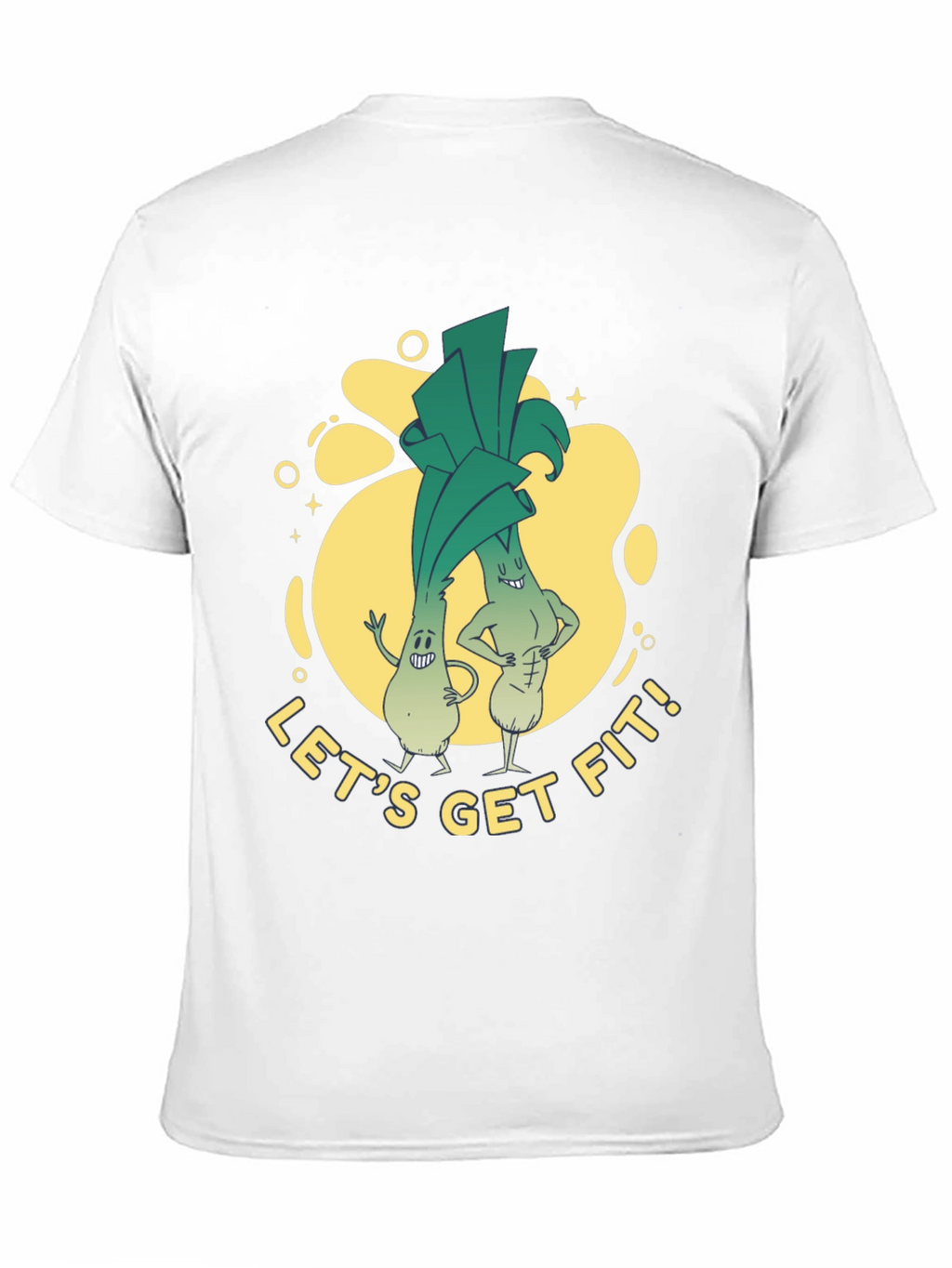 Lets Get Fit Leek Cartoon T-Shirt