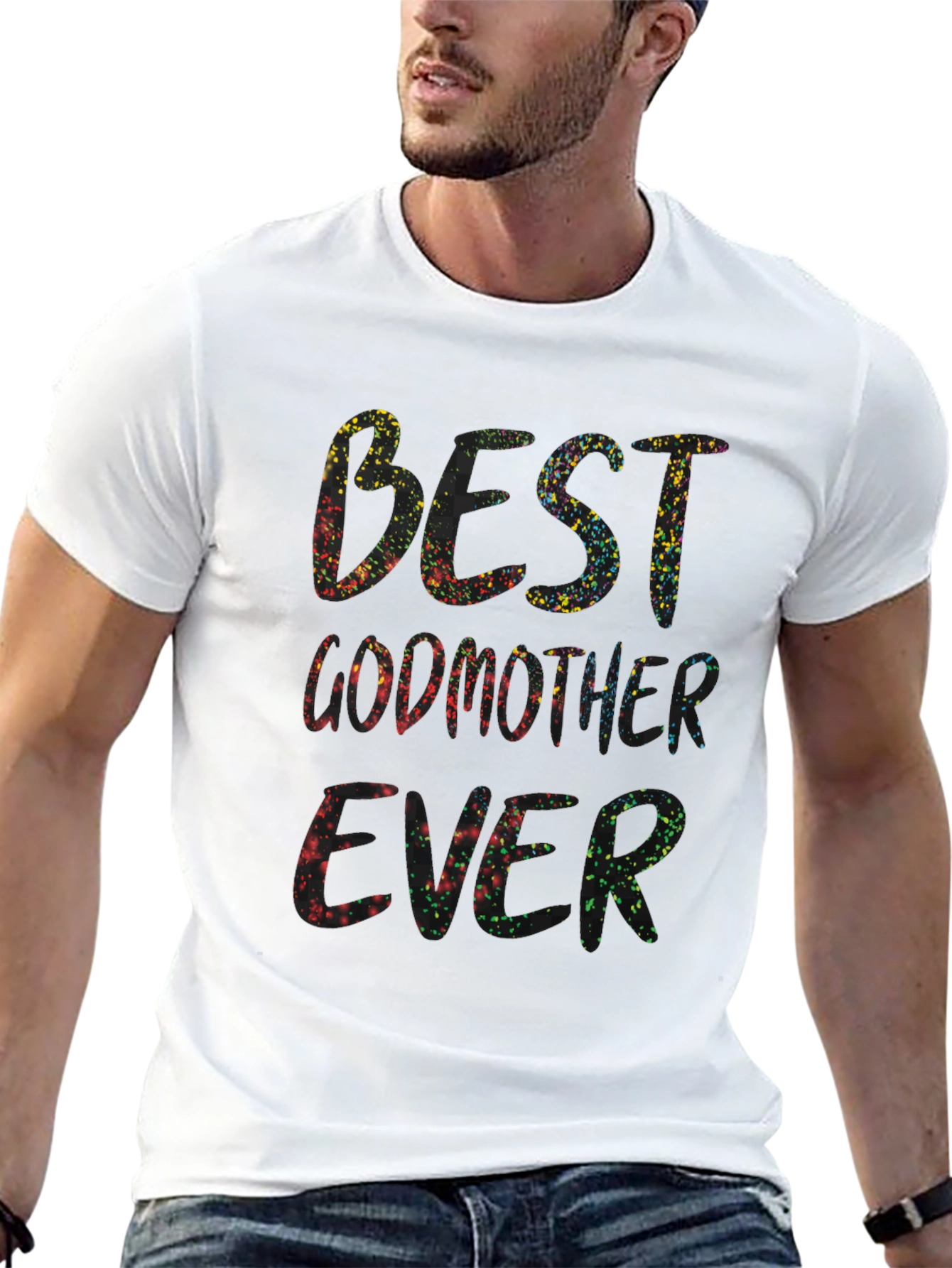 Best Godmother Ever Colorful Graphic T-Shirt