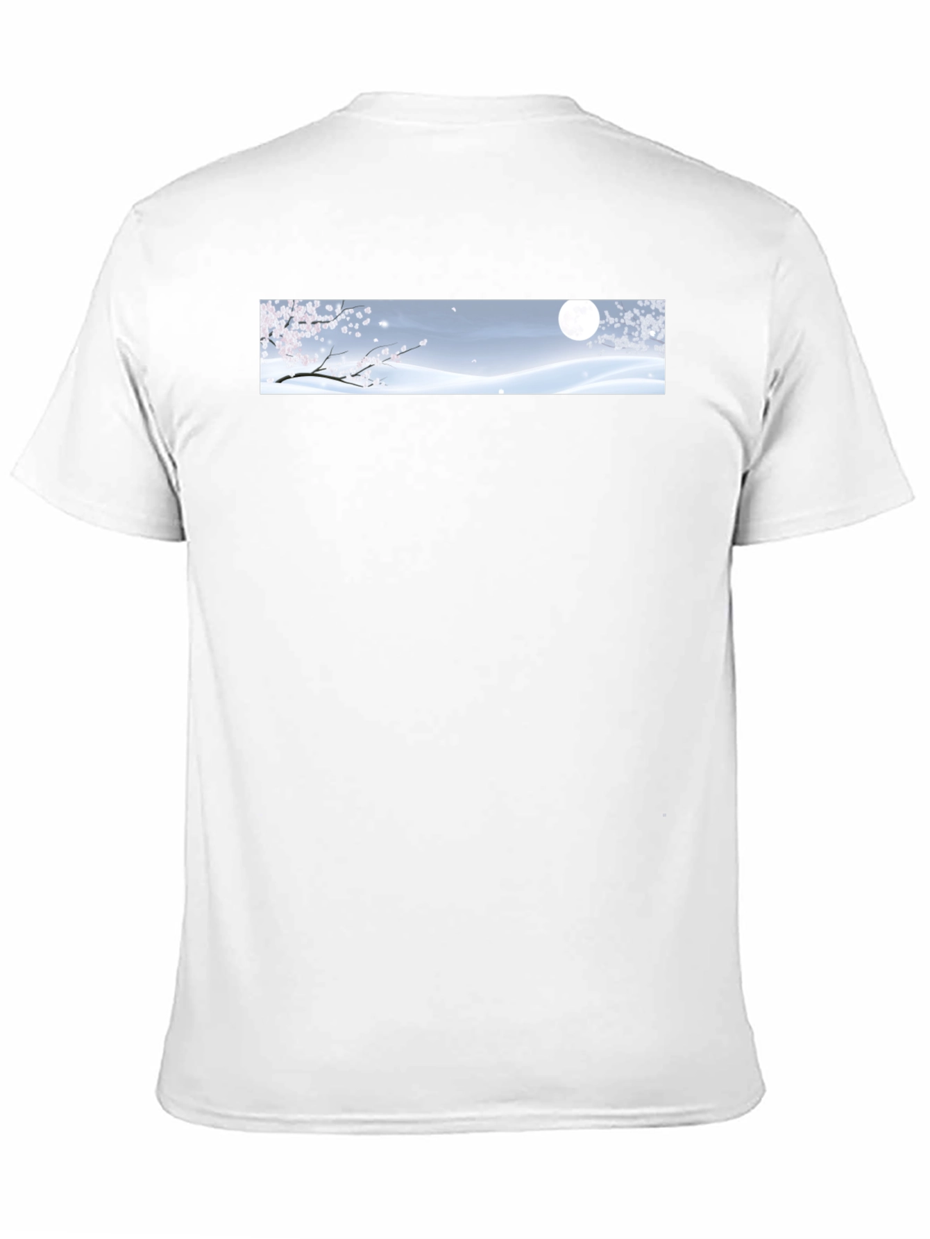 Cherry Blossom Moon T-Shirt - Elegant Night Design