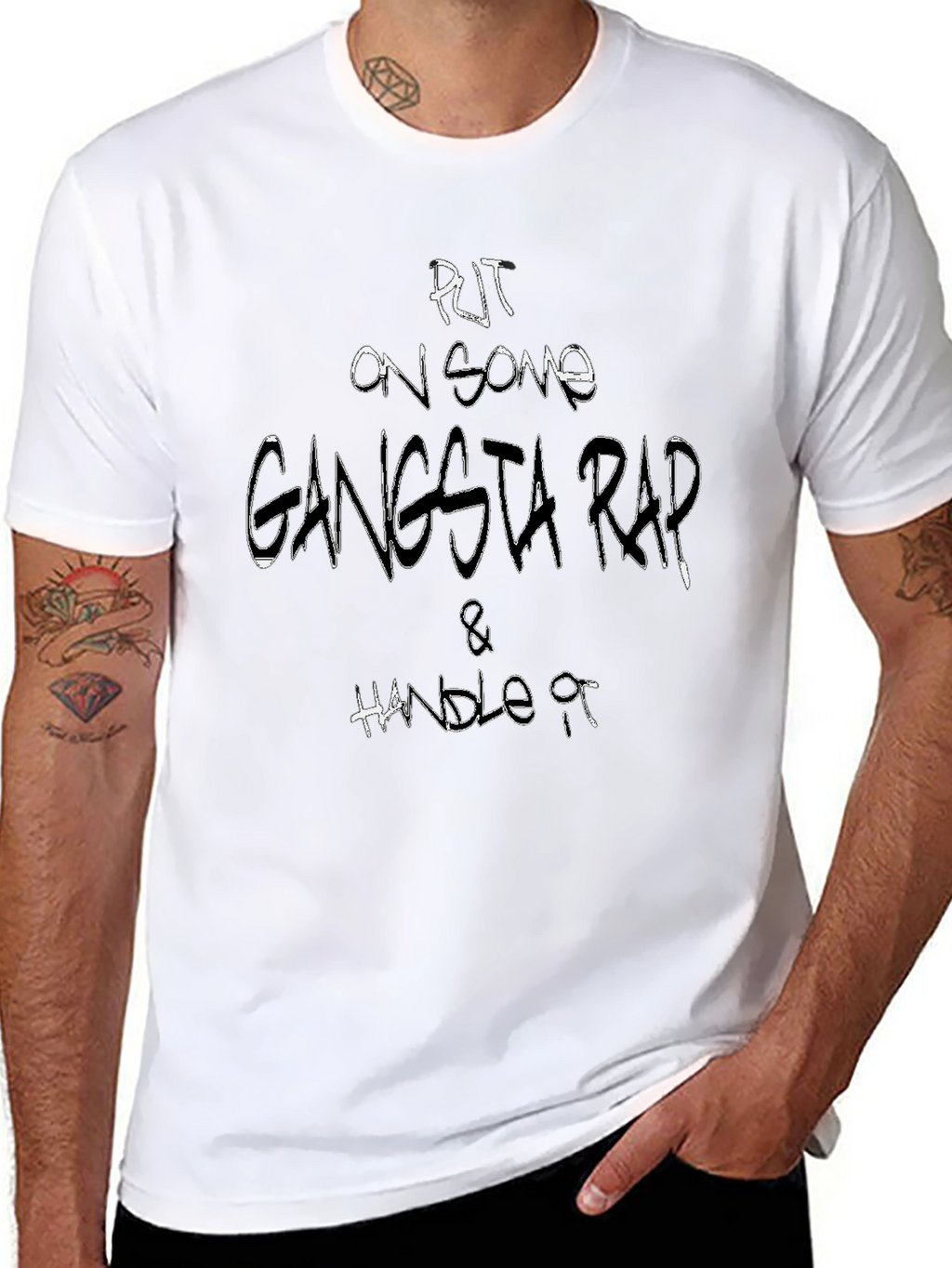Gangsta Rap Graphic T-Shirt - Black