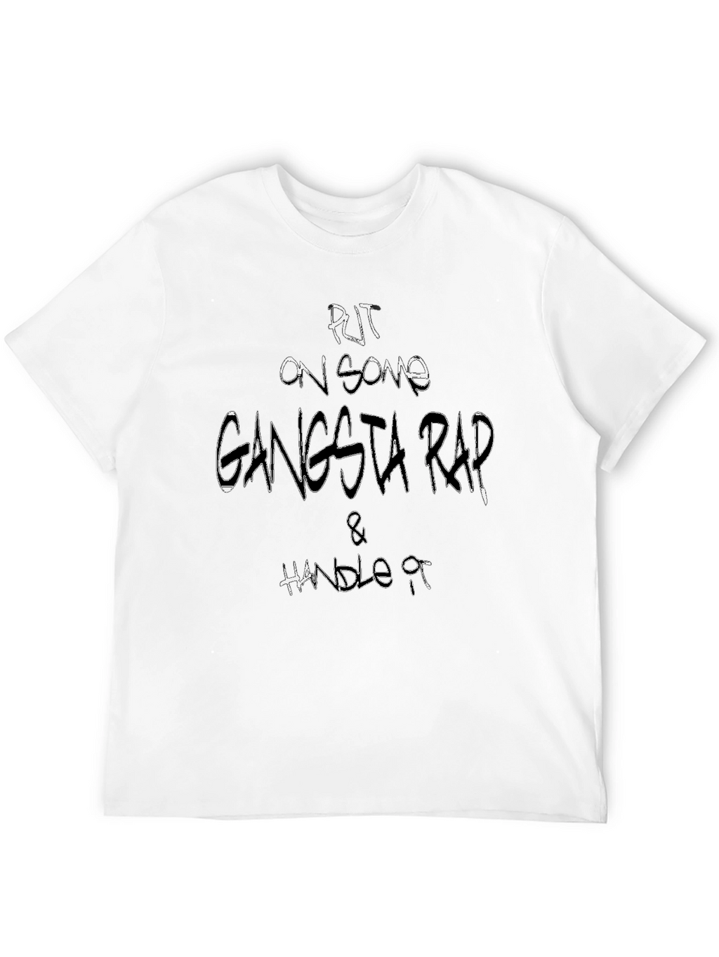 Gangsta Rap Graphic T-Shirt - Black