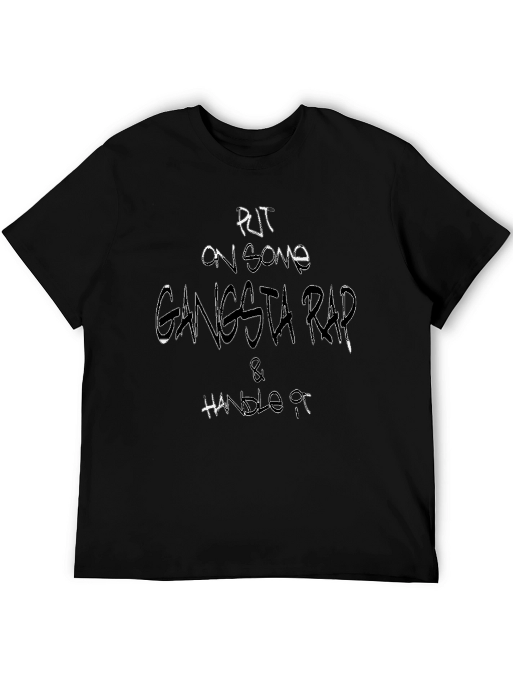 Gangsta Rap Graphic T-Shirt - Black