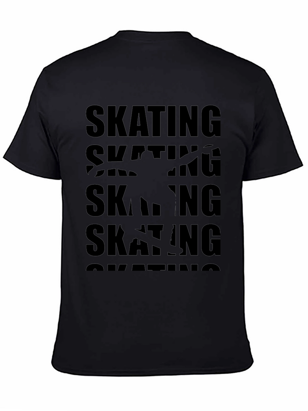 Skating Graphic Print Black T-Shirt