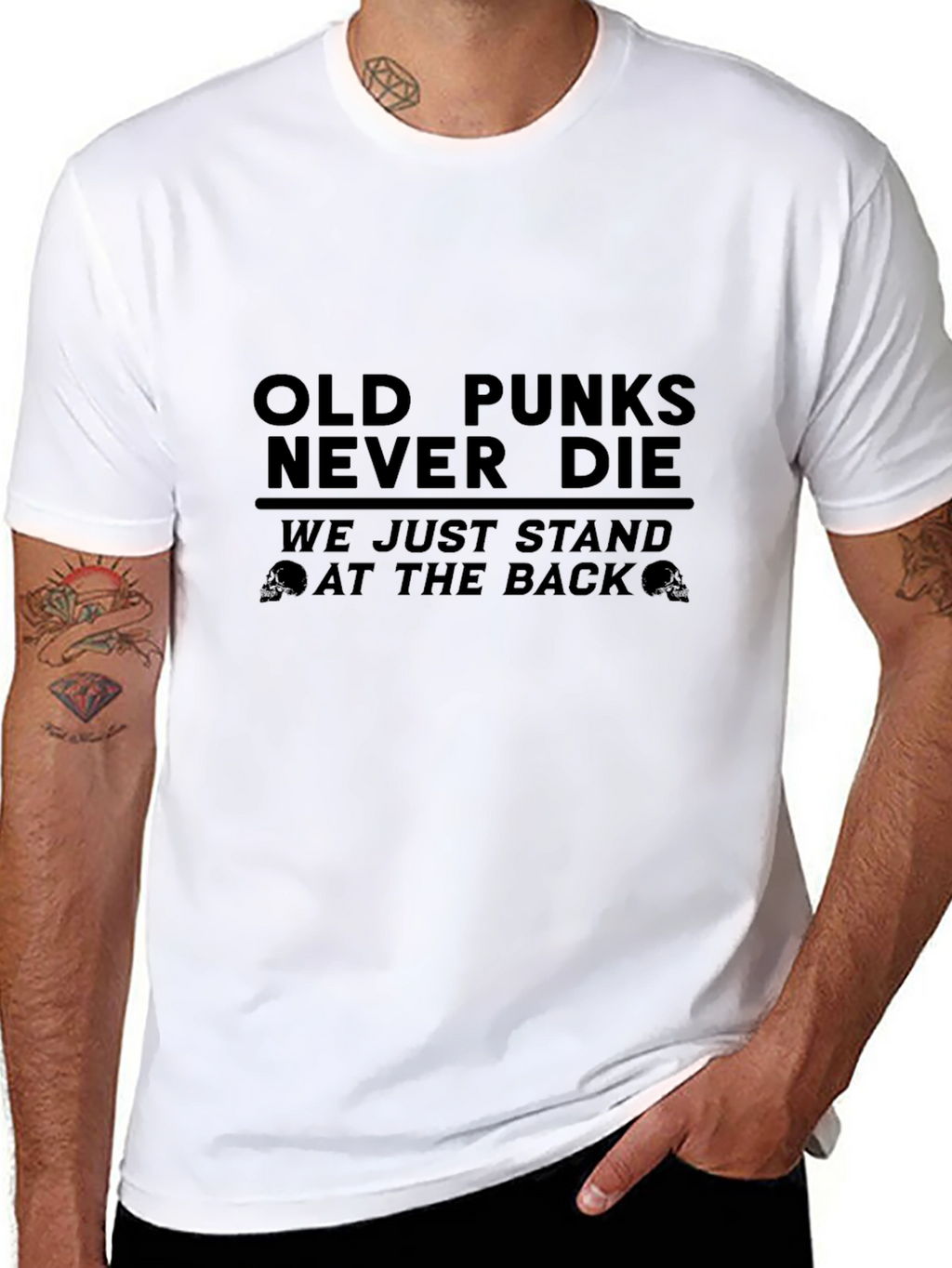 Old Punks Never Die Graphic T-Shirt - Black