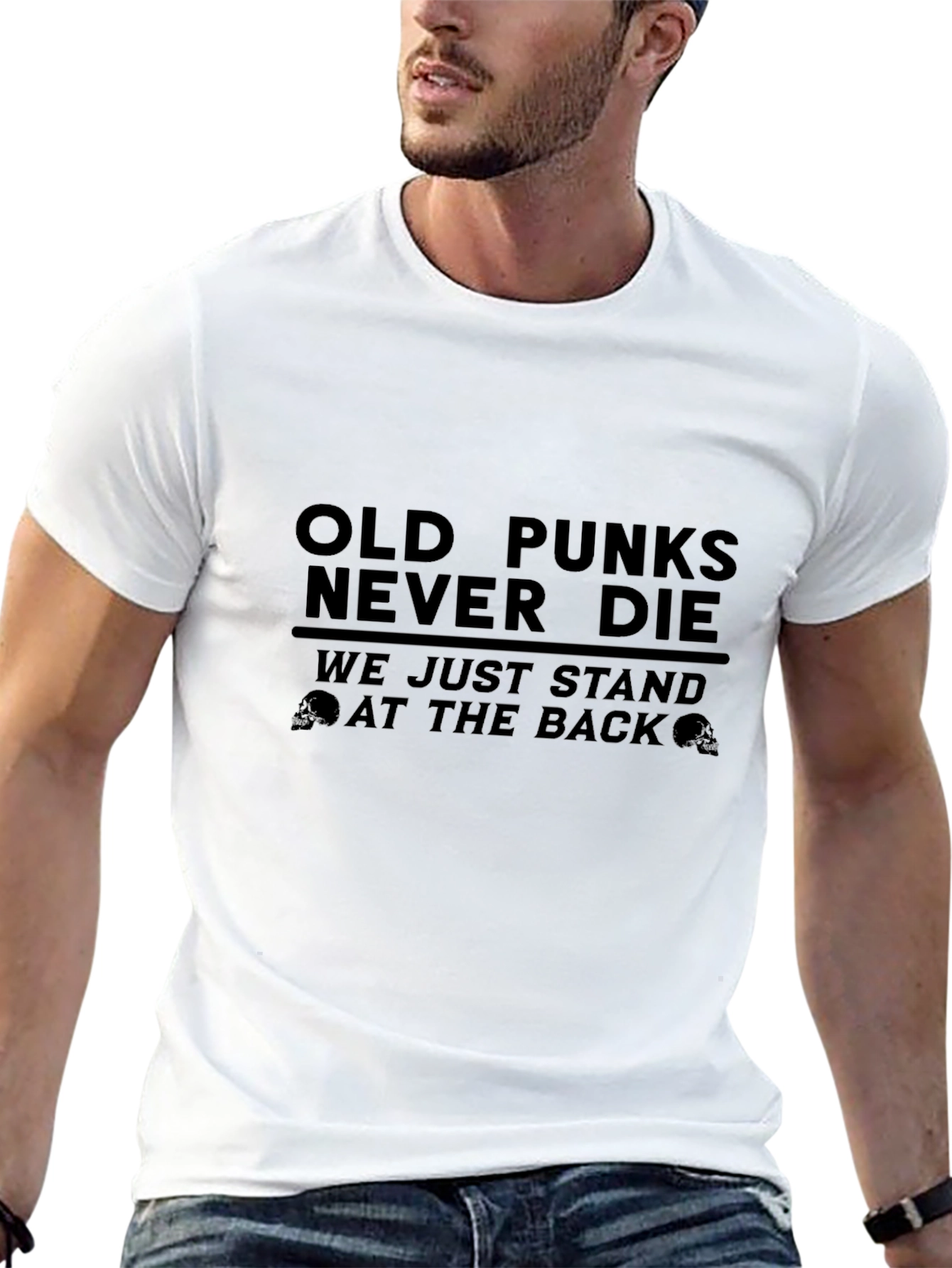 Old Punks Never Die Graphic T-Shirt - Black