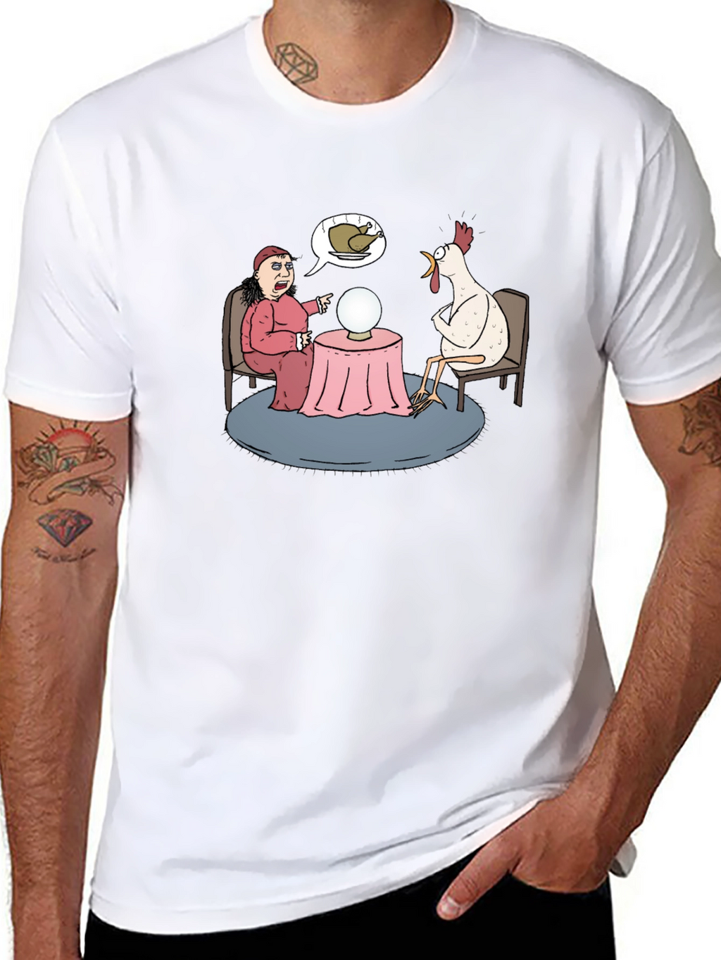 Funny Chicken Fortune Teller Graphic T-Shirt
