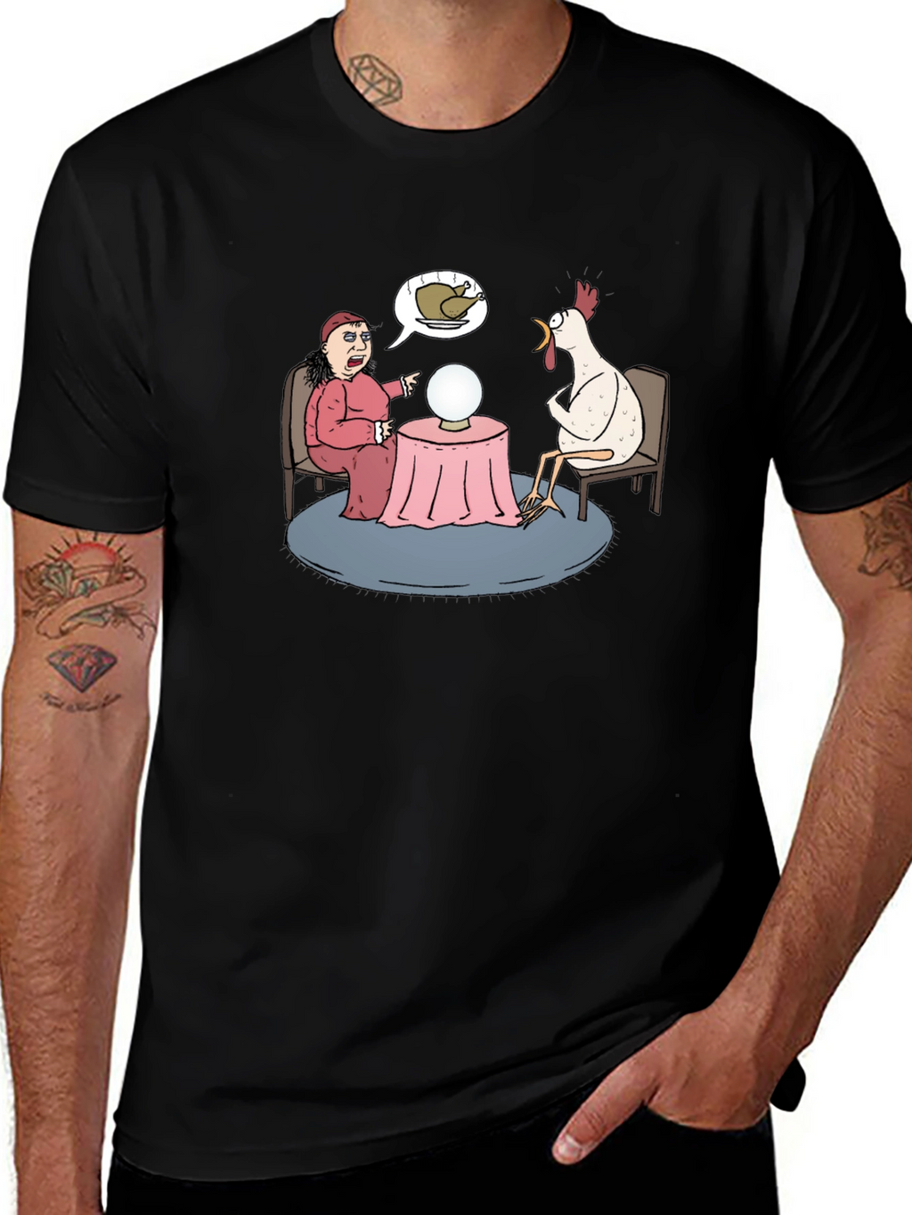 Funny Chicken Fortune Teller Graphic T-Shirt