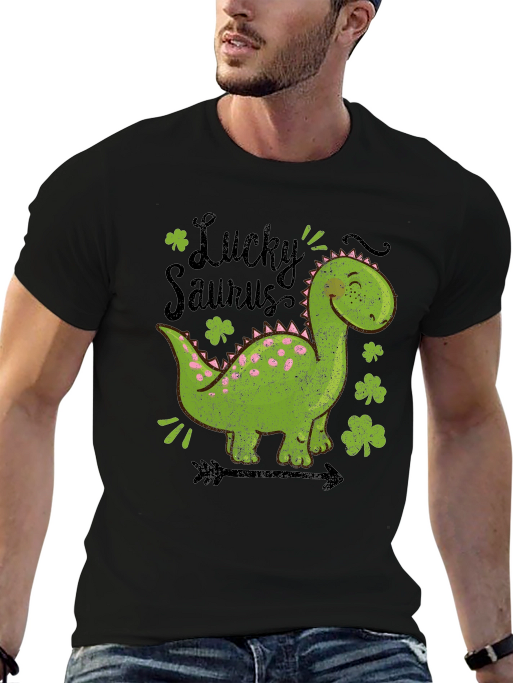 Lucky Saurus T-Shirt - St. Patricks Day Dinosaur Tee