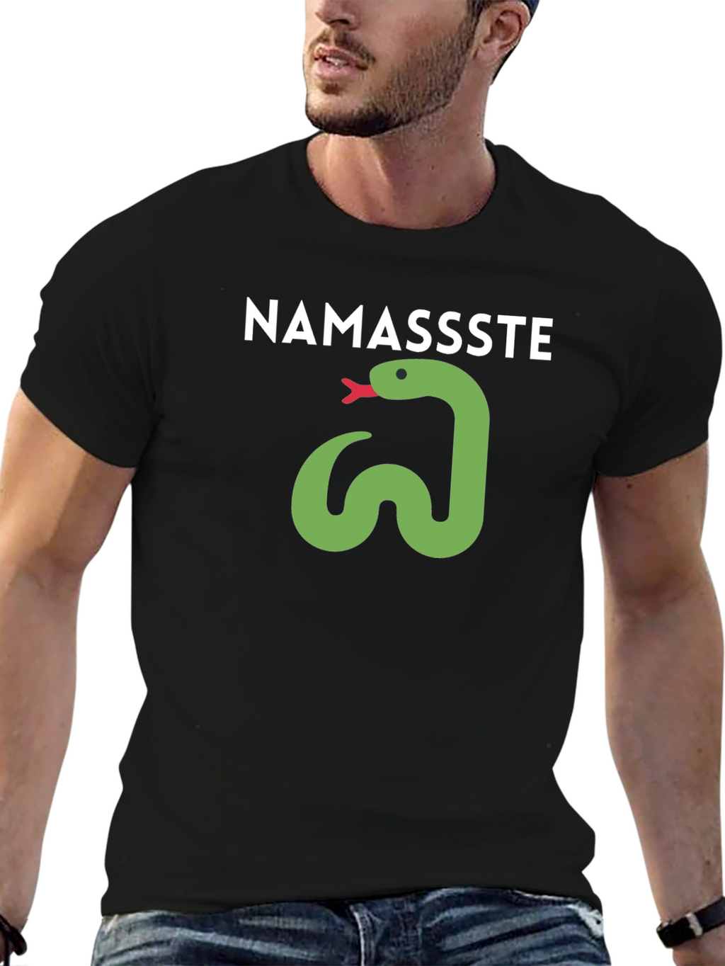 Namassste Snake Graphic T-Shirt - Casual Style