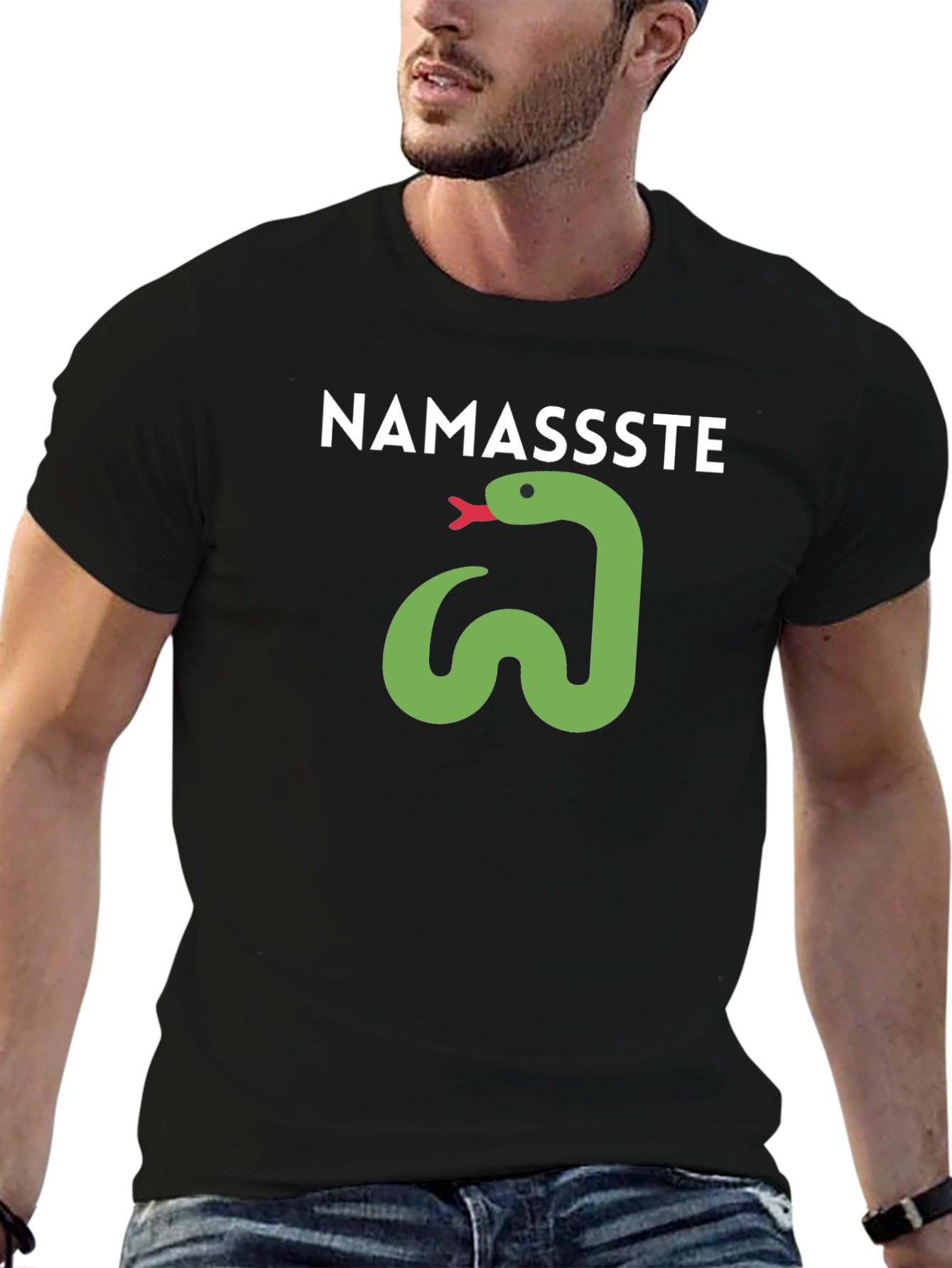 Namassste Snake Graphic T-Shirt - Casual Style
