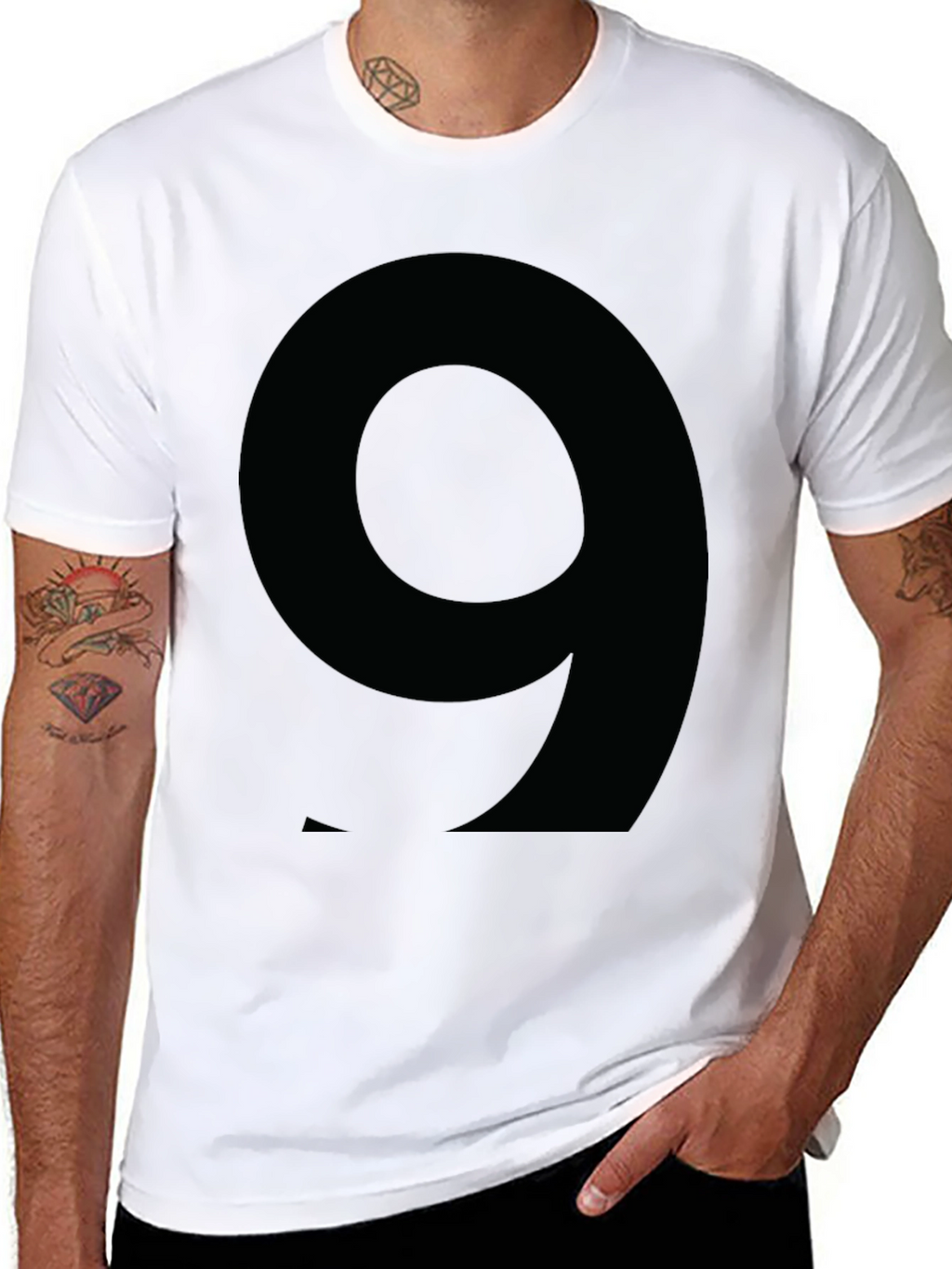 Number 9 Graphic Tee - Black Cotton T-Shirt