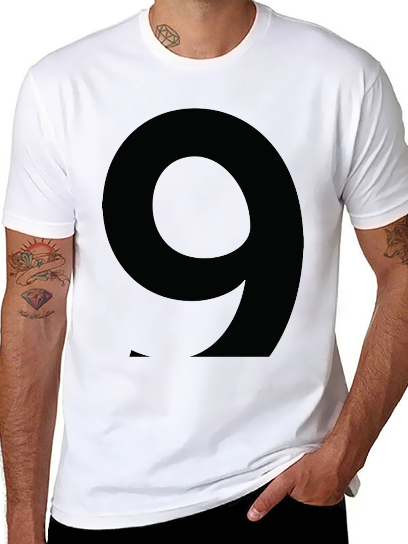 Number 9 Graphic Tee - Black Cotton T-Shirt
