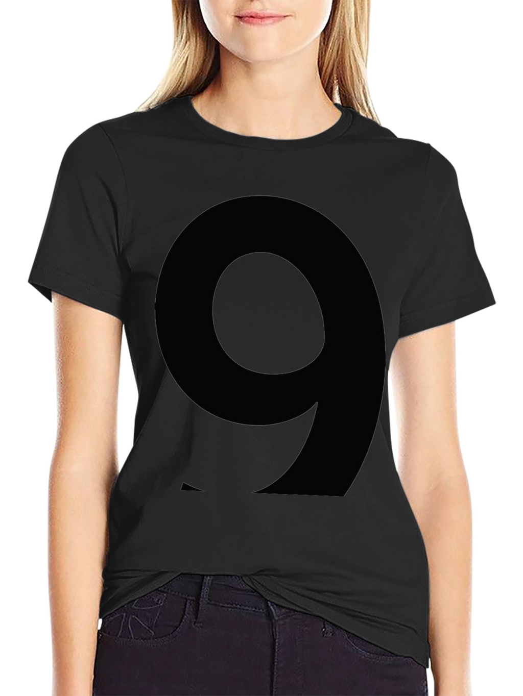 Number 9 Graphic Tee - Black Cotton T-Shirt
