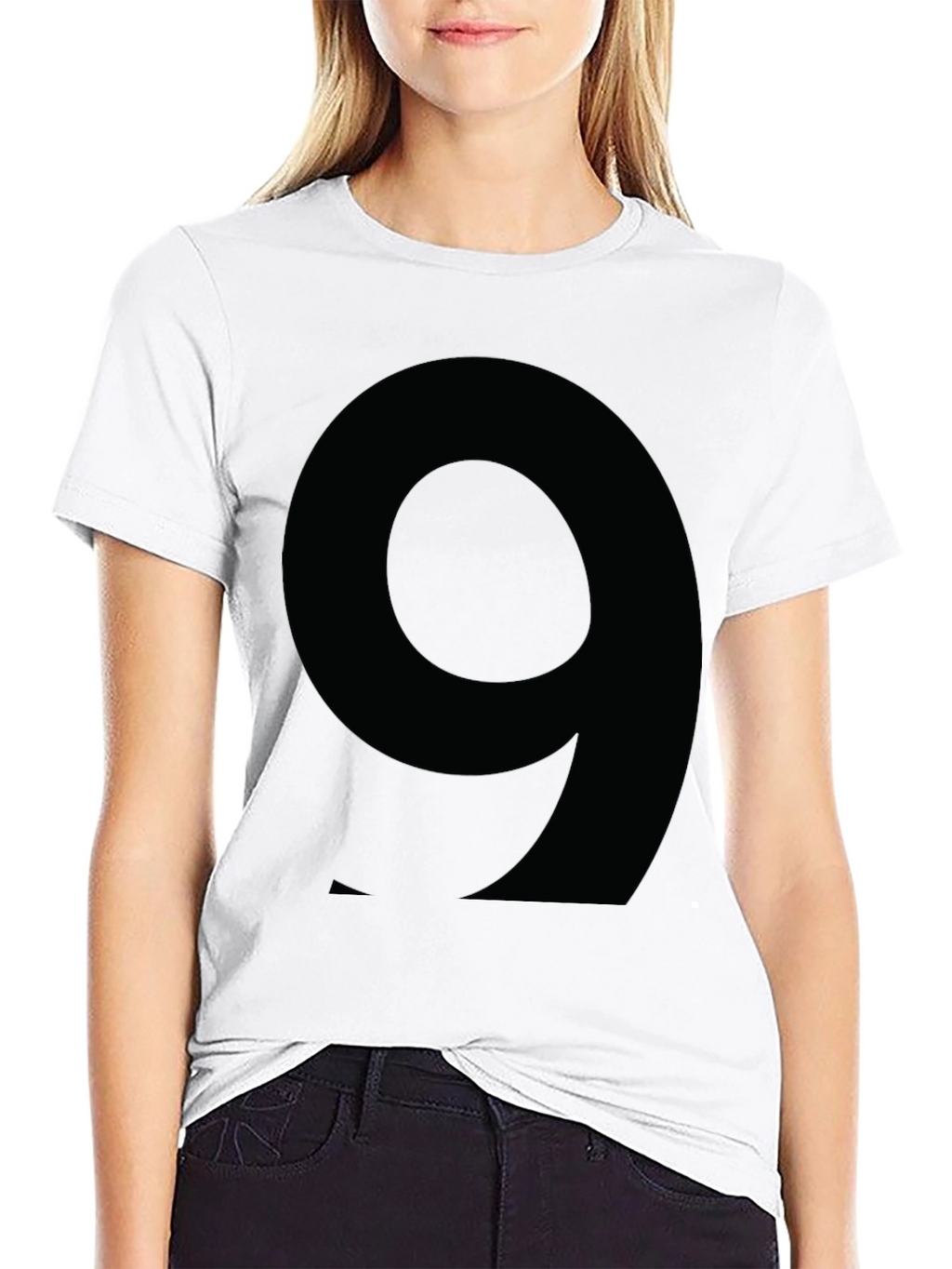 Number 9 Graphic Tee - Black Cotton T-Shirt