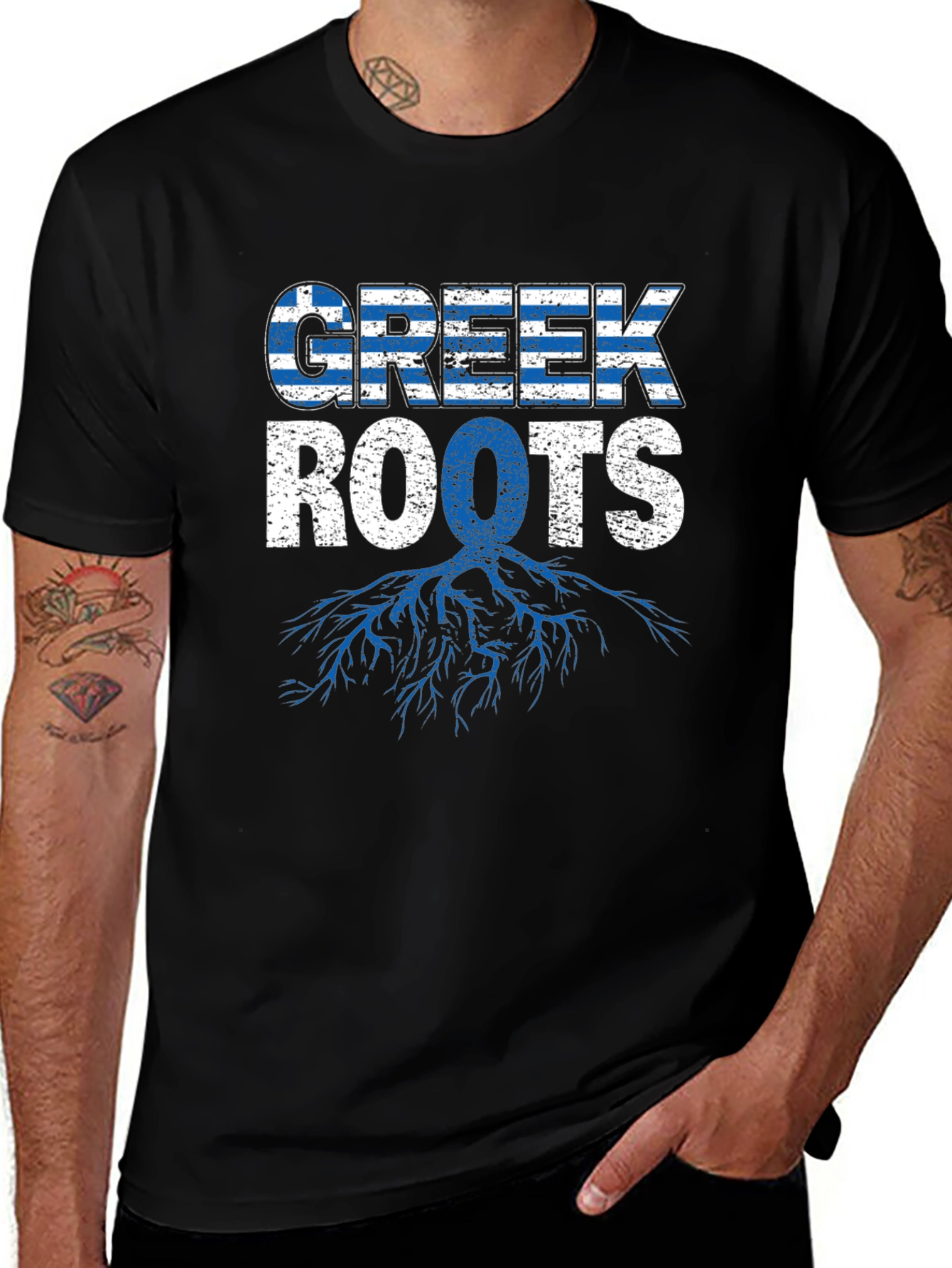 Greek Roots Mens Graphic T-Shirt