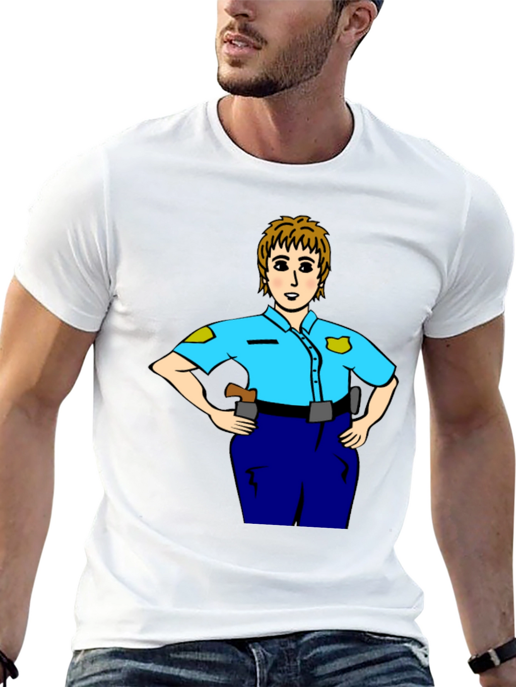 Police Woman Cartoon T-Shirt | Graphic Tee