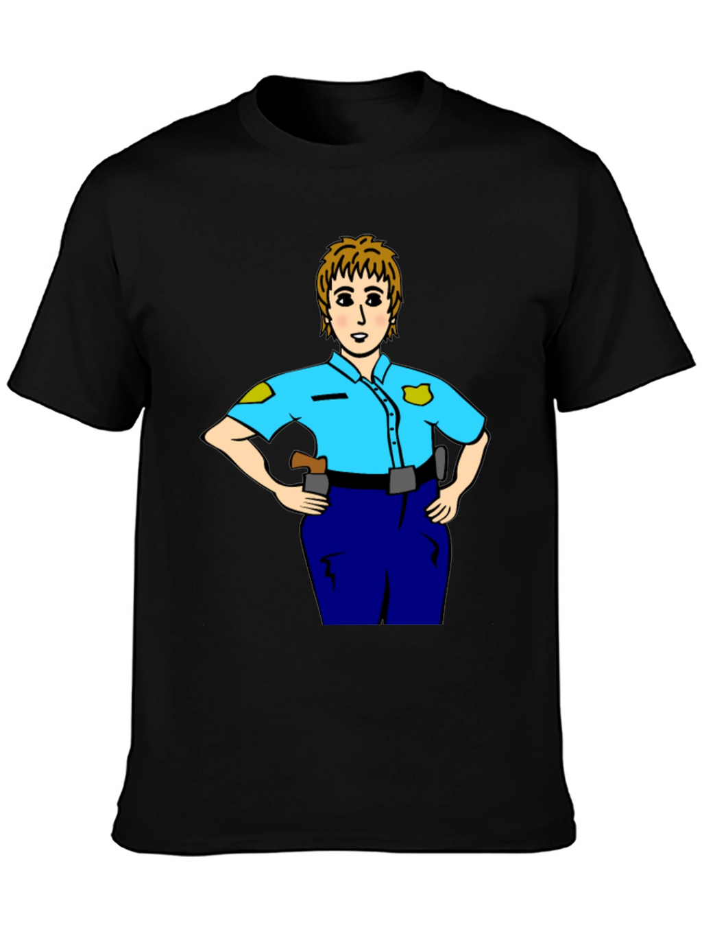 Police Woman Cartoon T-Shirt | Graphic Tee