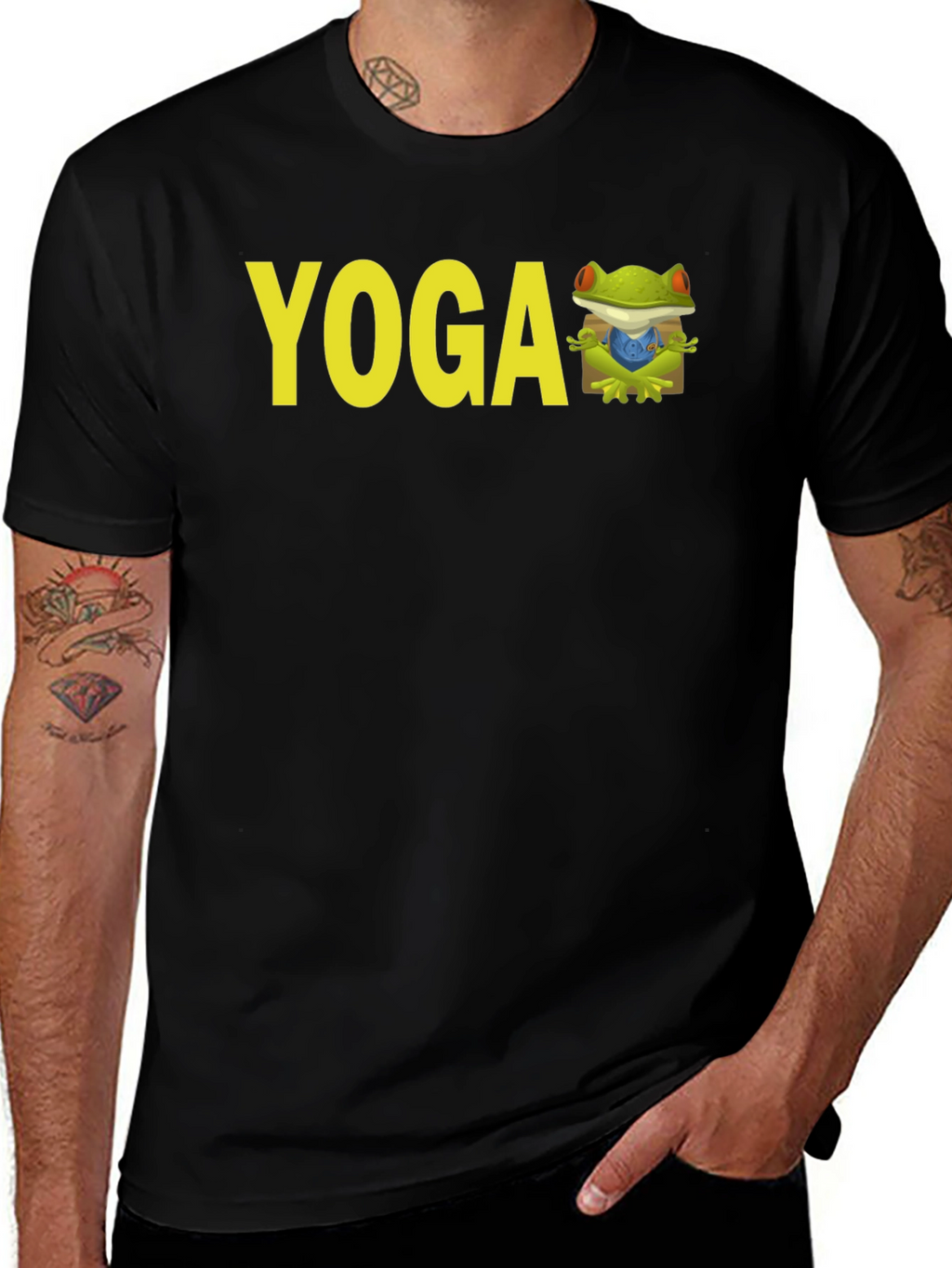 Yoga Frog Black T-Shirt