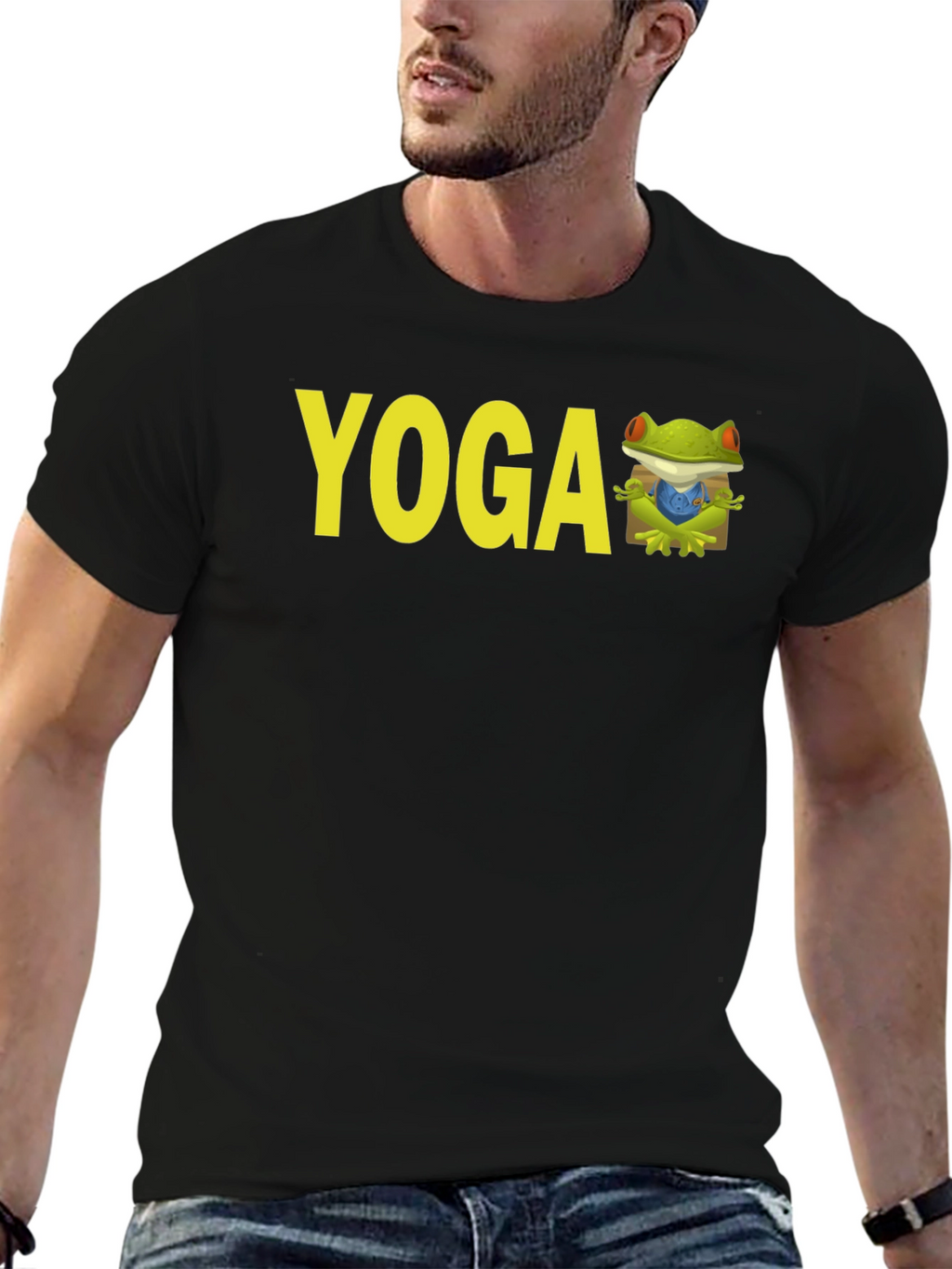Yoga Frog Black T-Shirt