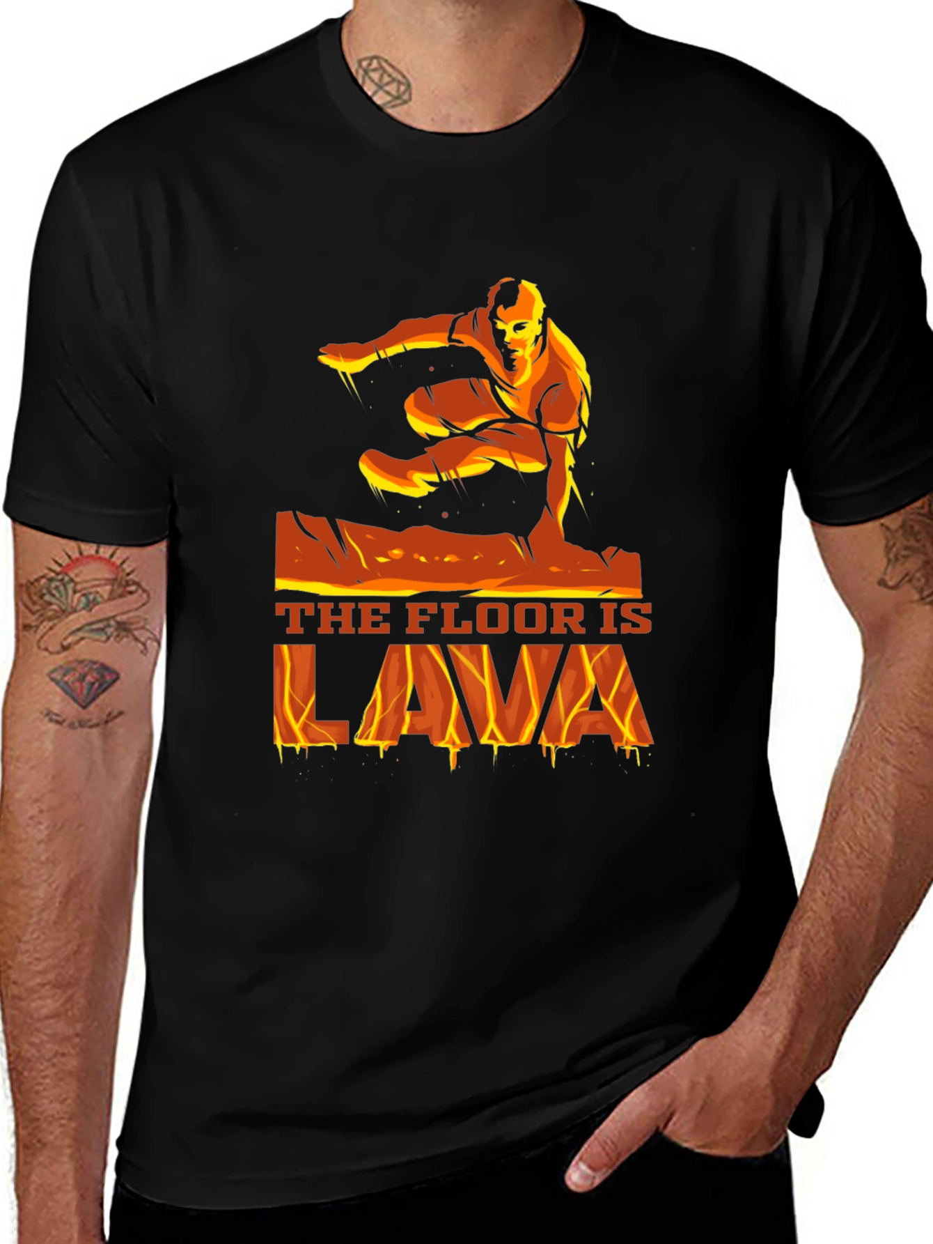 The Floor is Lava Graphic T-Shirt - Black