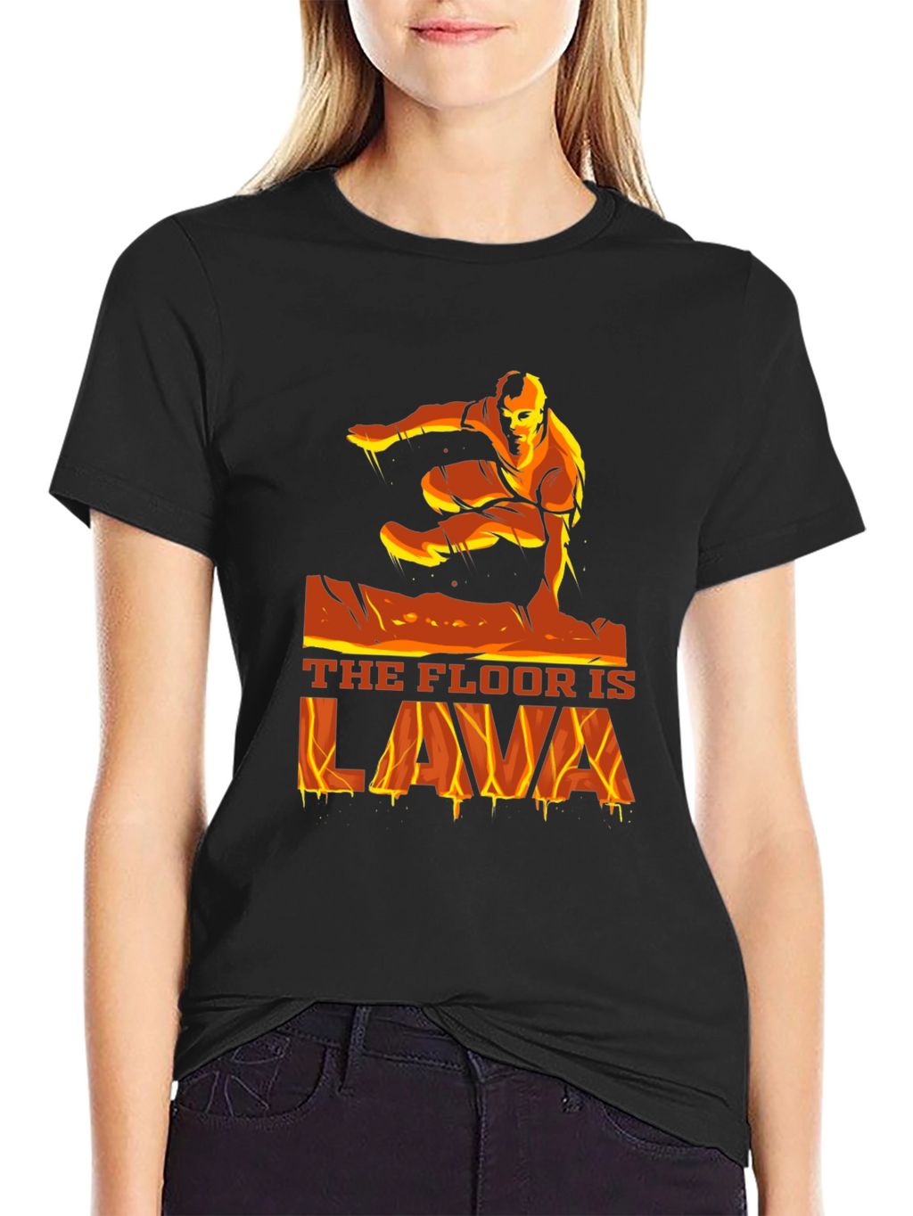 The Floor is Lava Graphic T-Shirt - Black