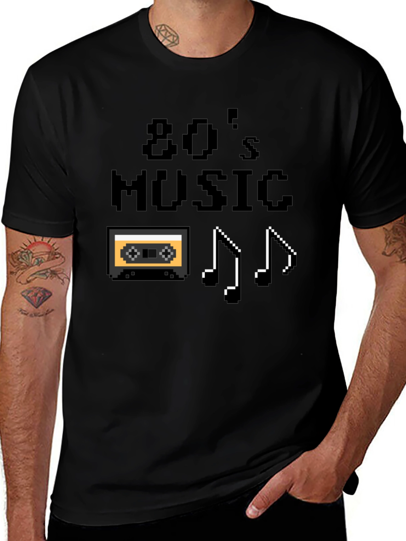 80s Music Pixel Graphic T-Shirt