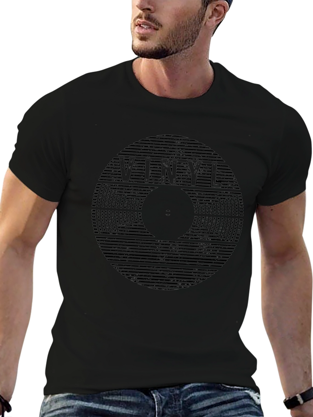 Vinyl Record Graphic Black T-Shirt