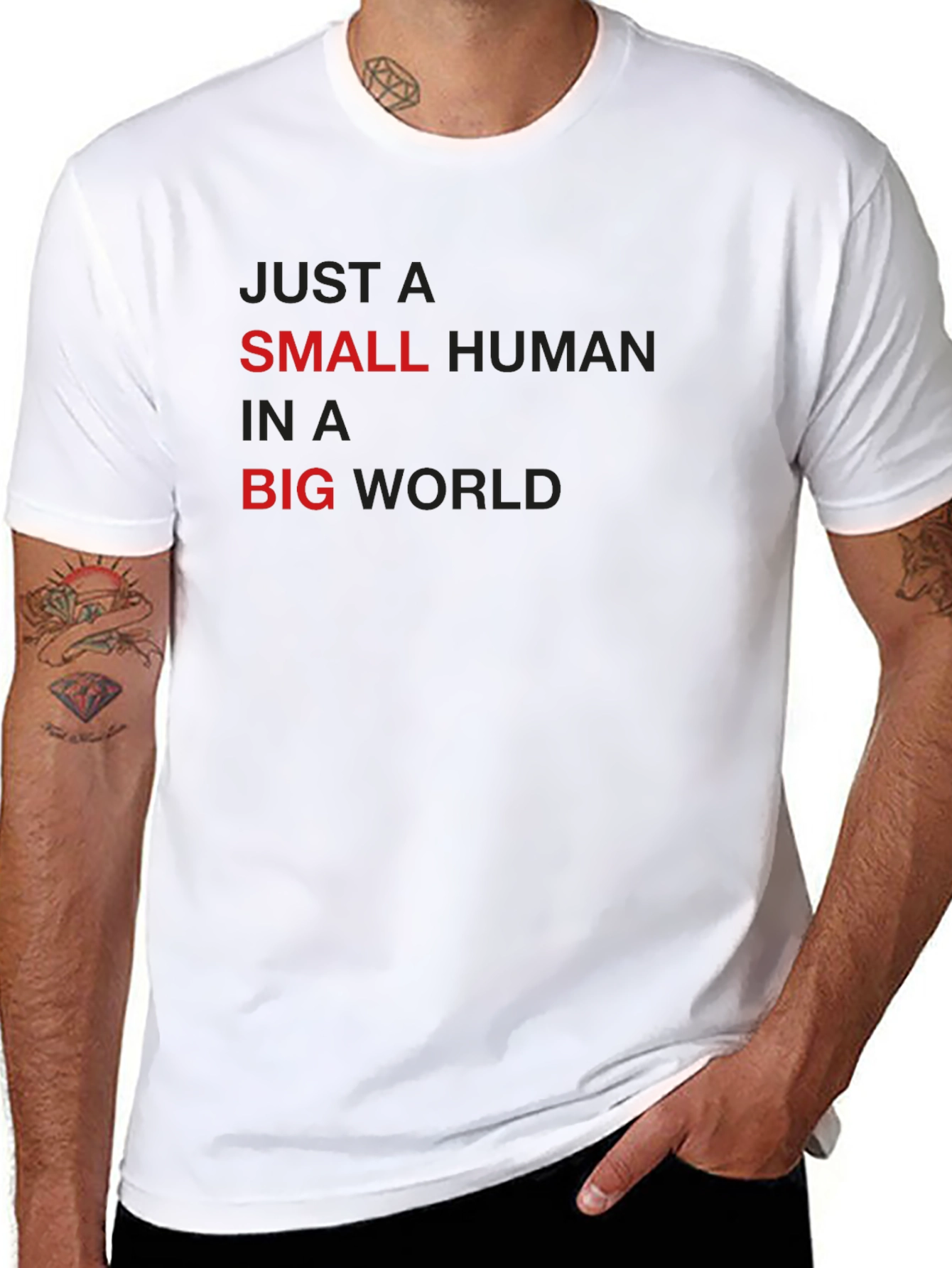Small Human in a Big World Black T-Shirt