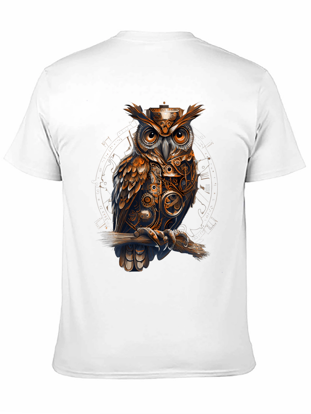 Steampunk Owl Graphic Tee - Unique Design T-Shirt